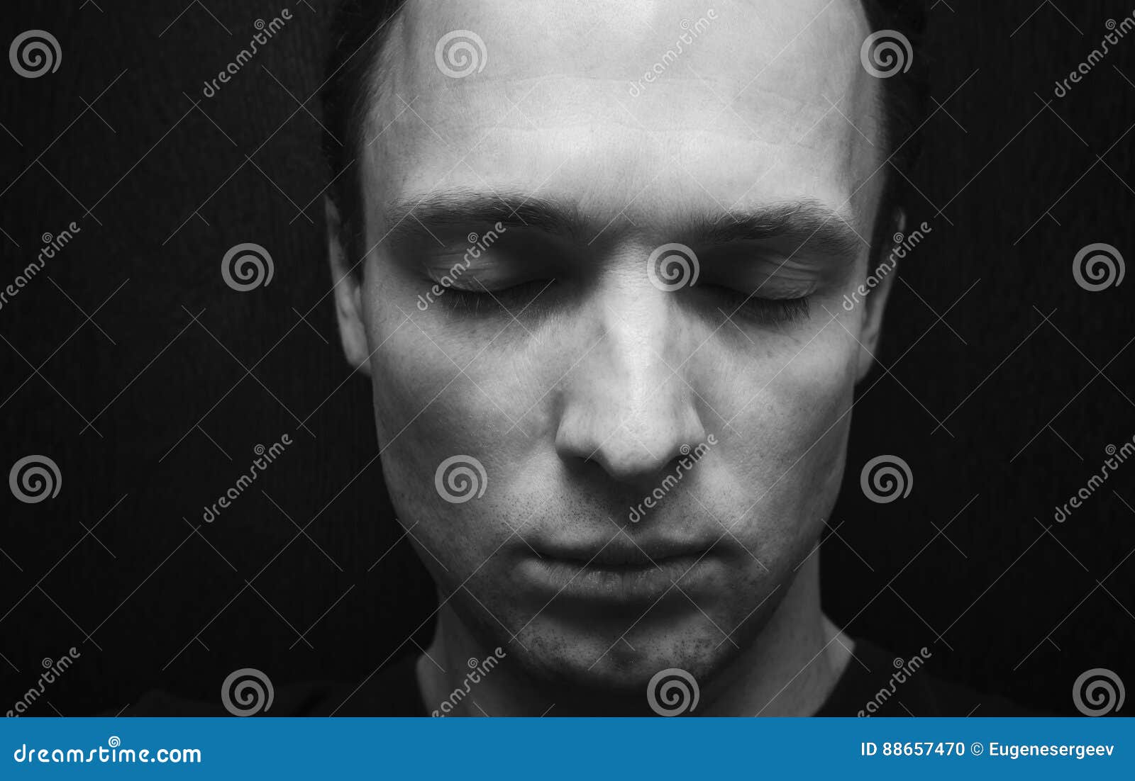 Young Caucasian Man with Closed Eyes Stock Photo - Image of lifestyle ...