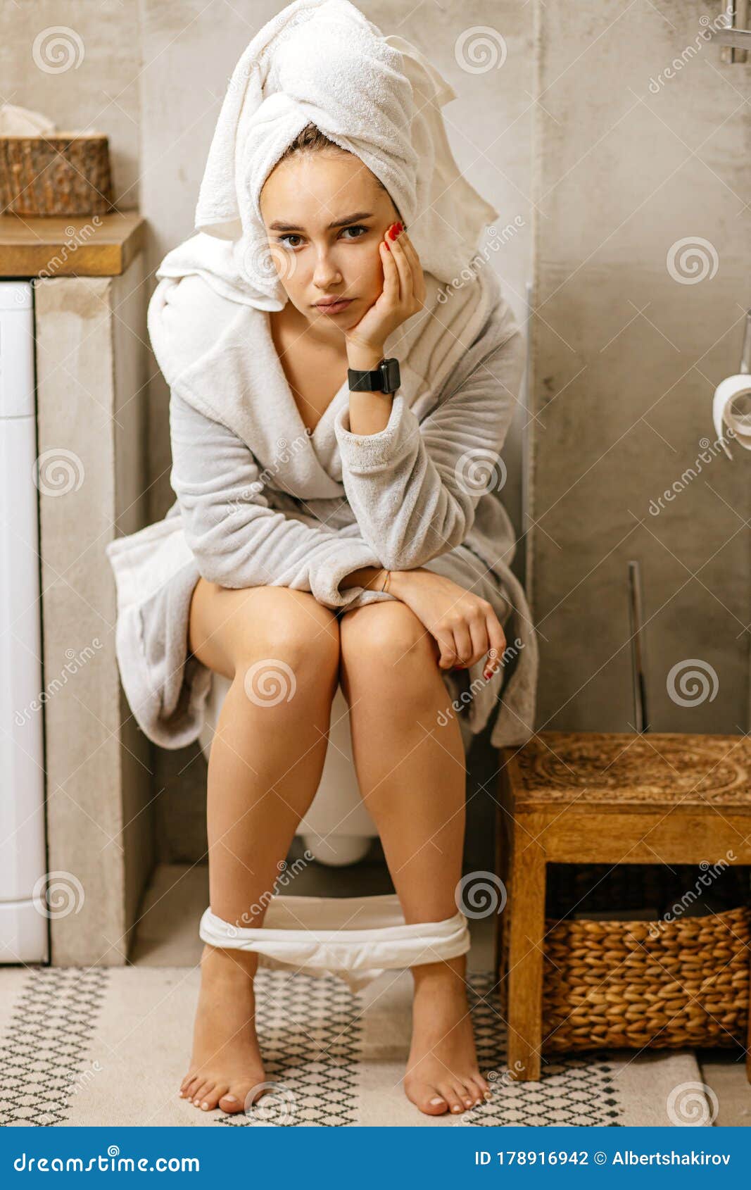 Sexy Woman On Toilet