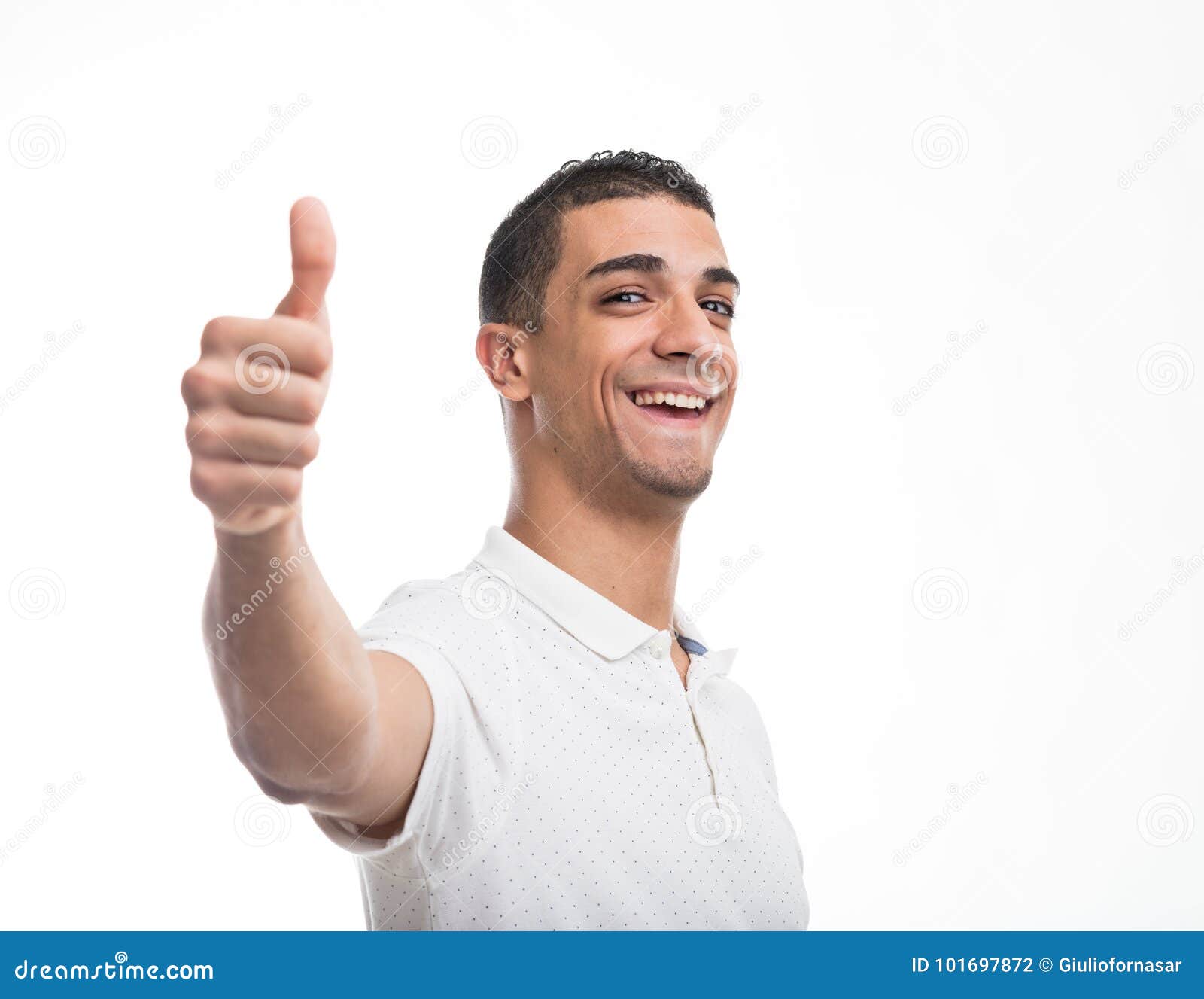 Young Cheerful Man Giving Thumb Up Stock Photo - Image of opportunity ...