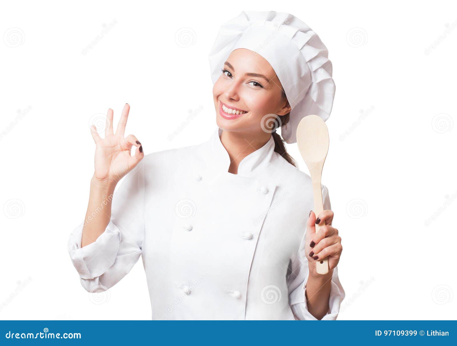 Young chef woman. stock image. Image of copy, learn, diet - 97109399