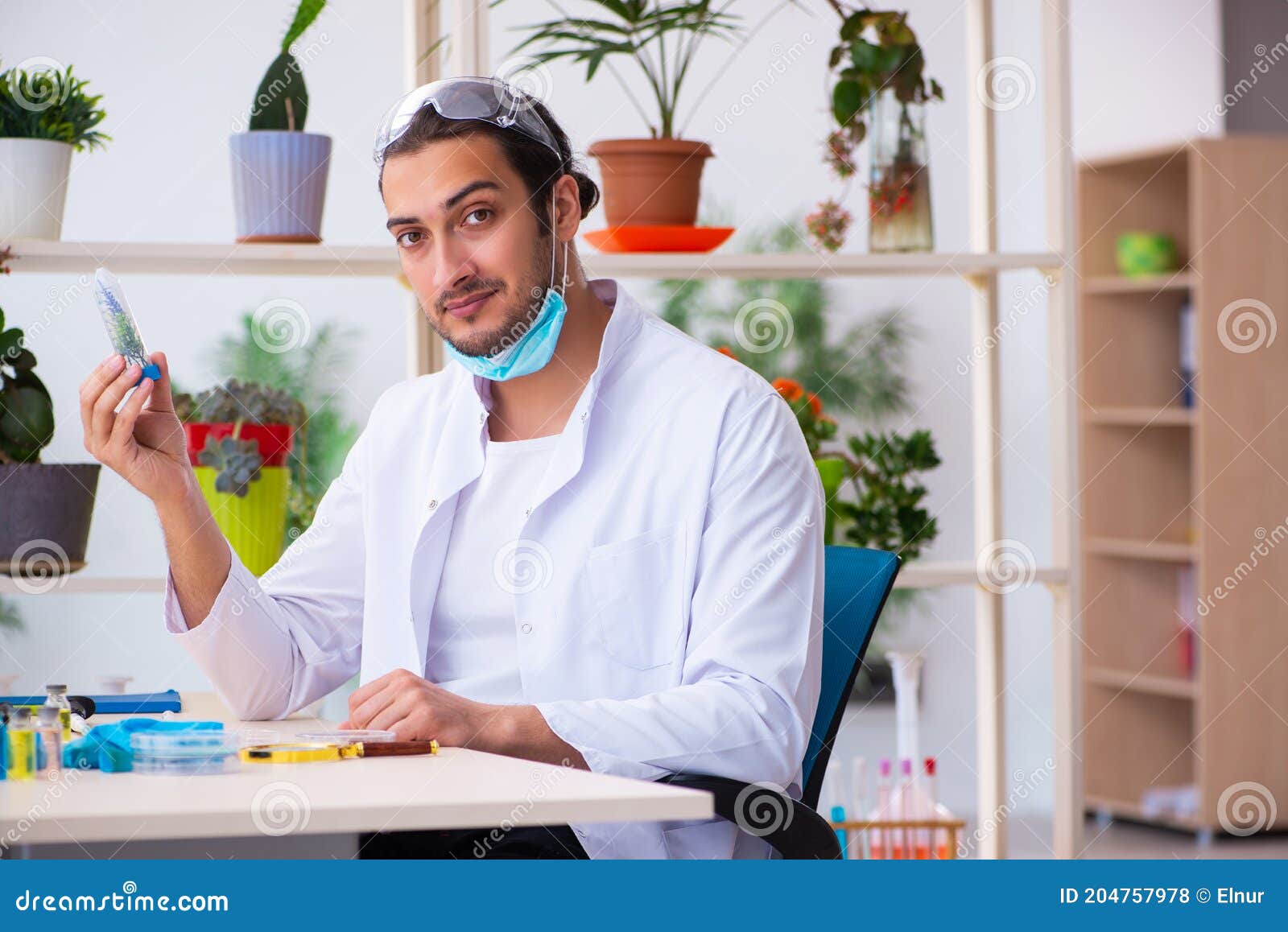 Young Male Chemist Perfumer Working in the Lab Stock Photo Image of