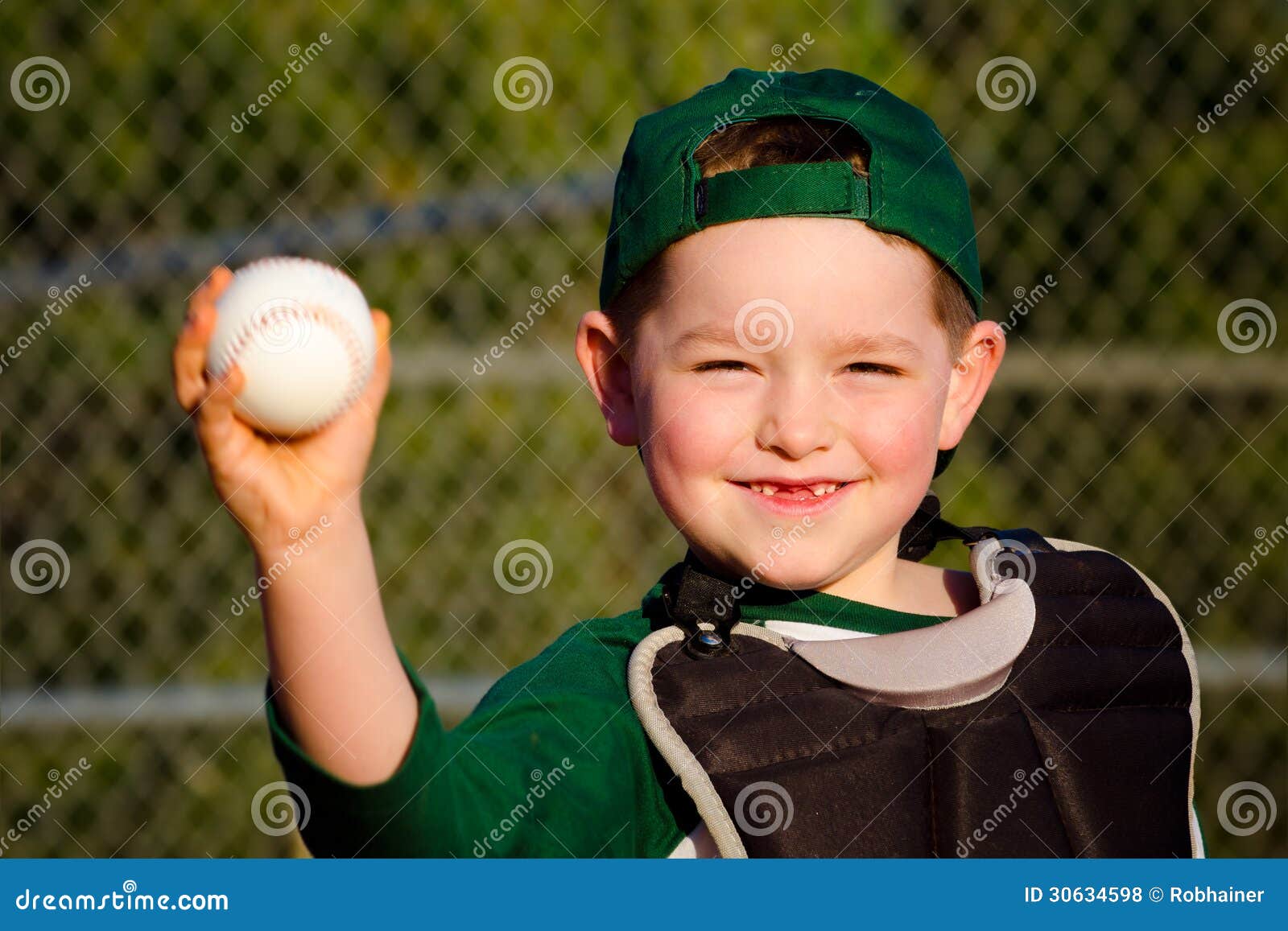 Young Child in Catcher S Gear Throwing Stock Photo Image of person