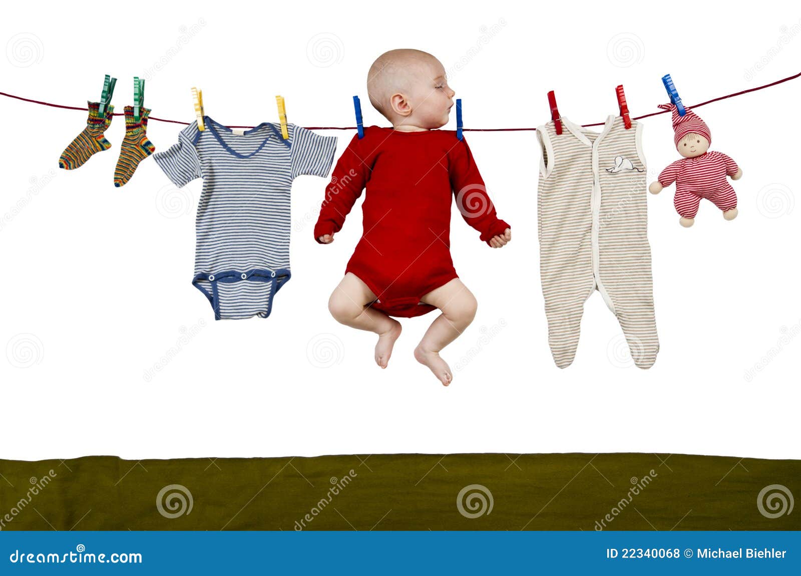 Young Child at Clothes Line Stock Photo Image of clothes, horizontal