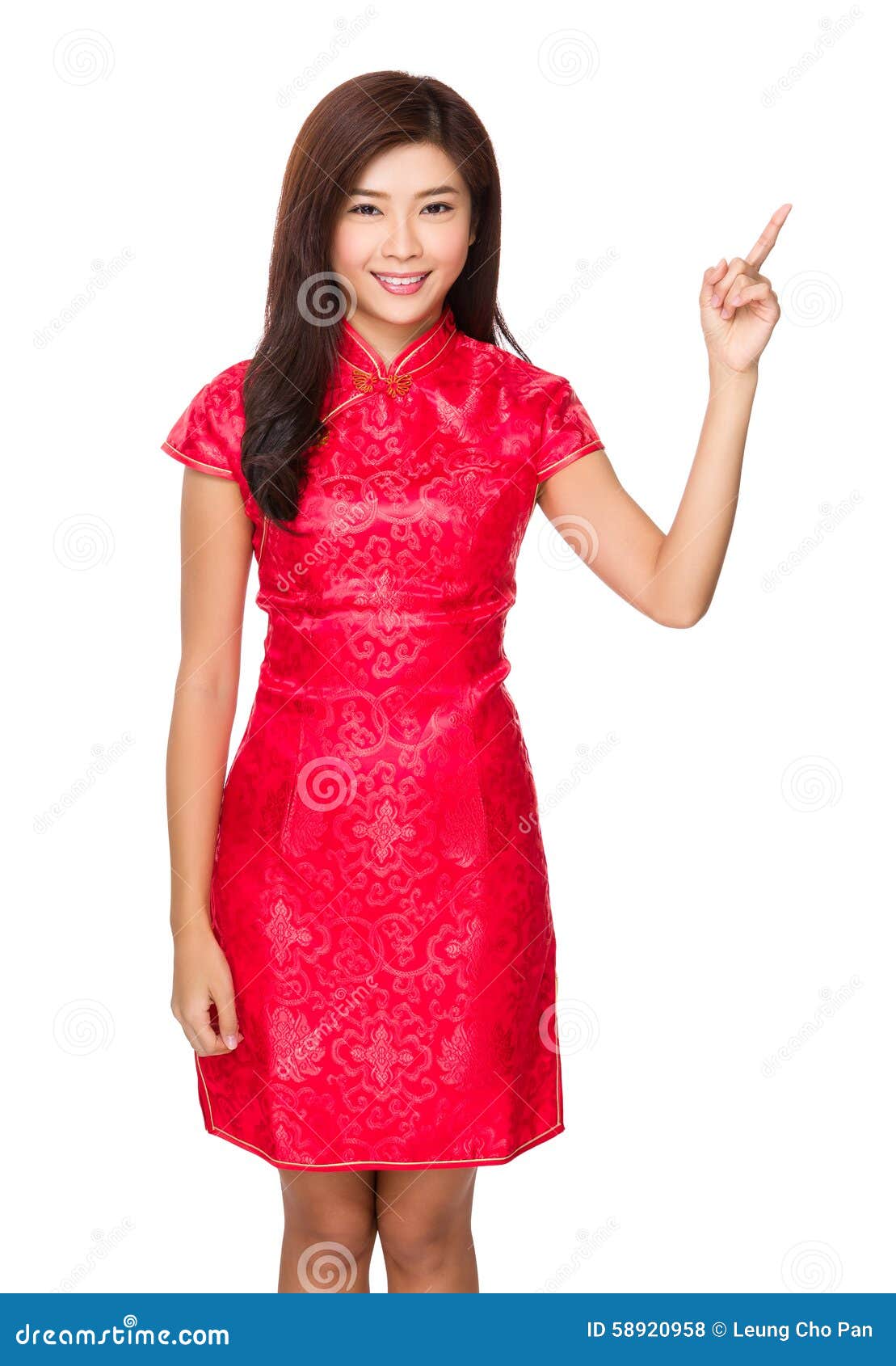 Young Chinese Girl With Finger Point U
