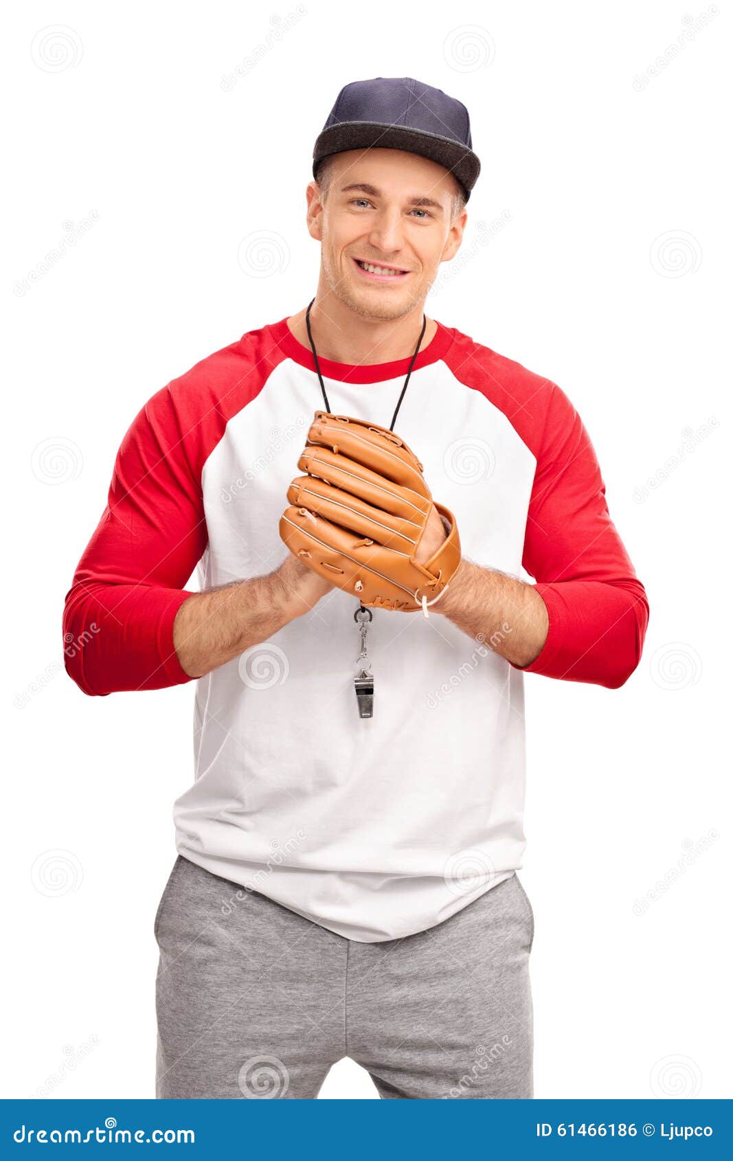 Young Coach with a Baseball Glove Stock Photo Image of baseball