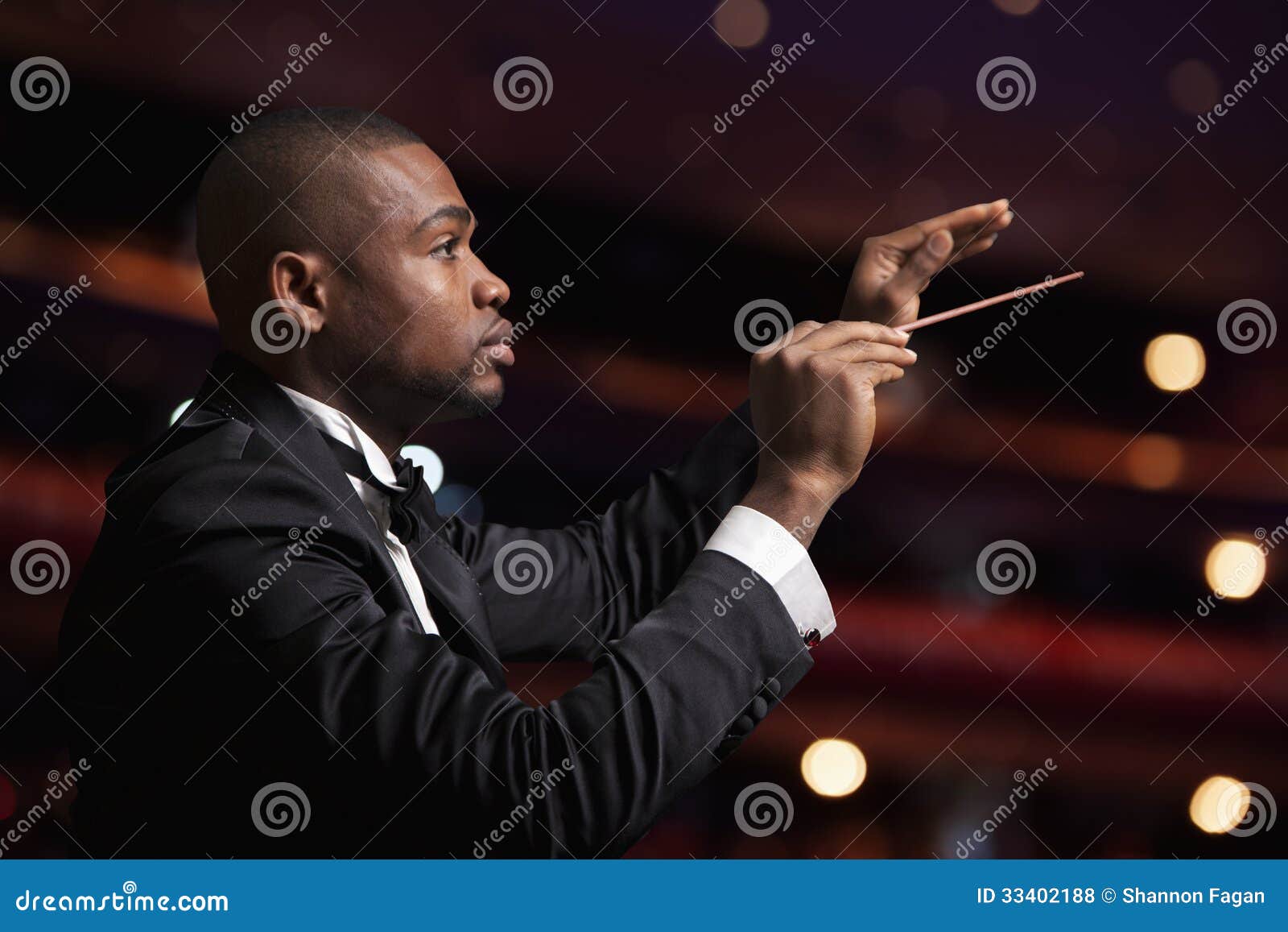 Young Conductor with Baton Raised at a Performance Stock Photo Image of black, culture 33402188