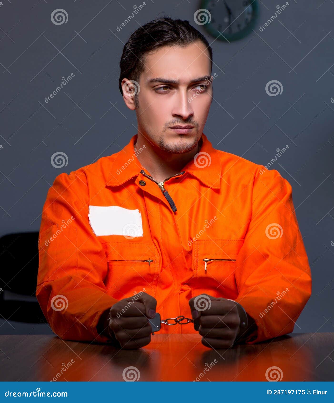 Young Convict Man Sitting in Dark Room Stock Image Image of dark