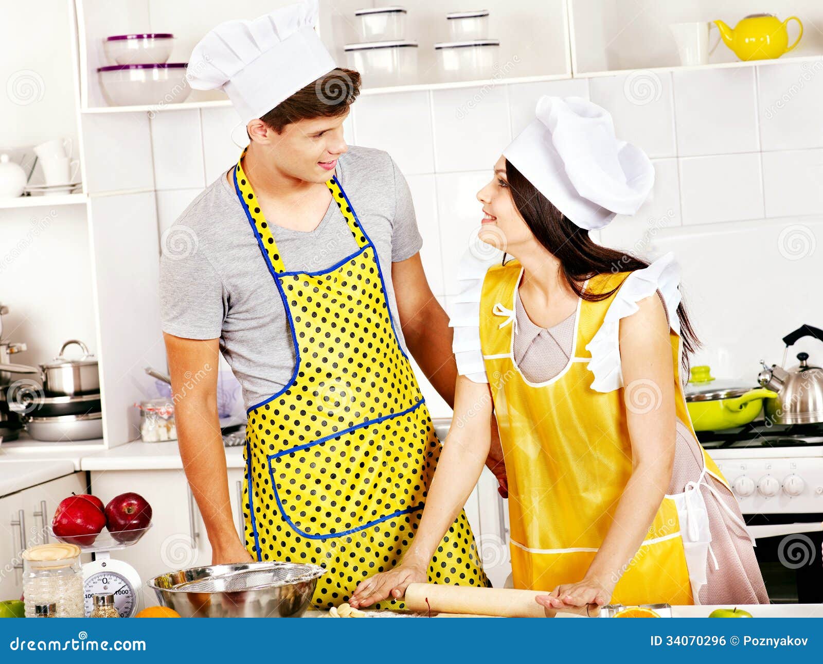Young Cook Cooking at Kitchen. Stock Photo Image of house, lifestyle
