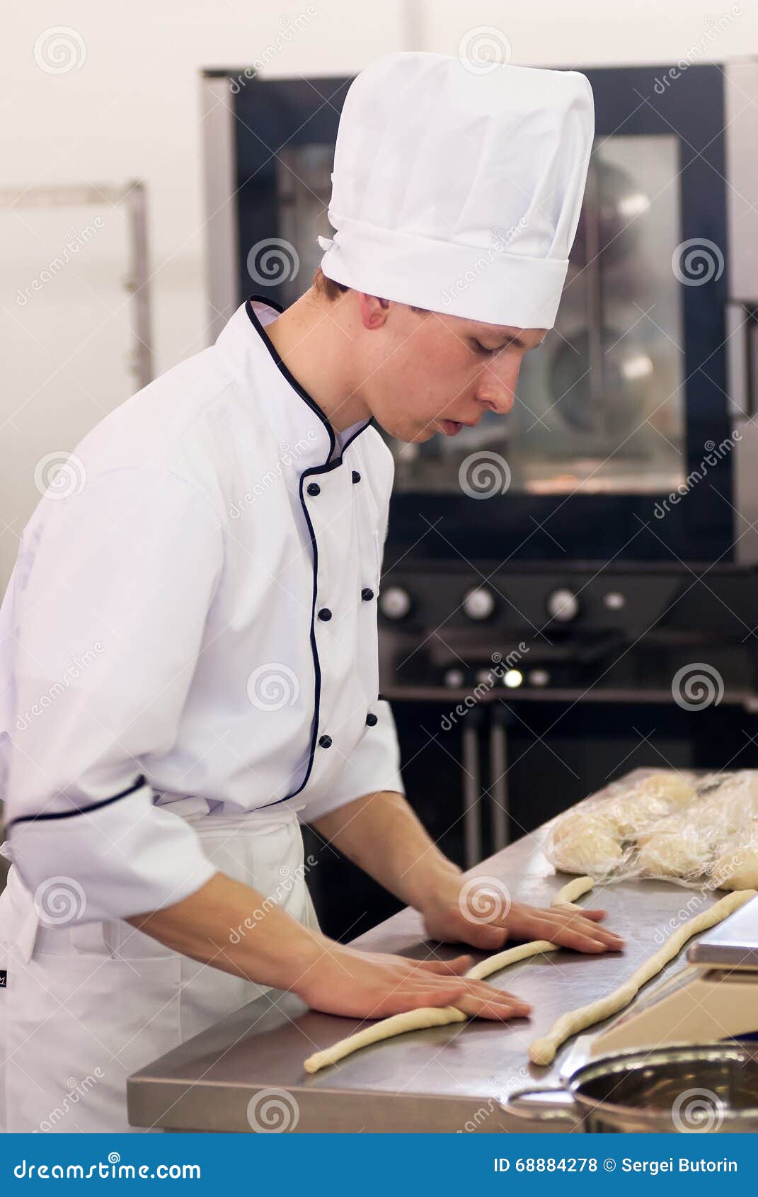 Young Cook Prepares Food in Competition Editorial Stock Photo - Image