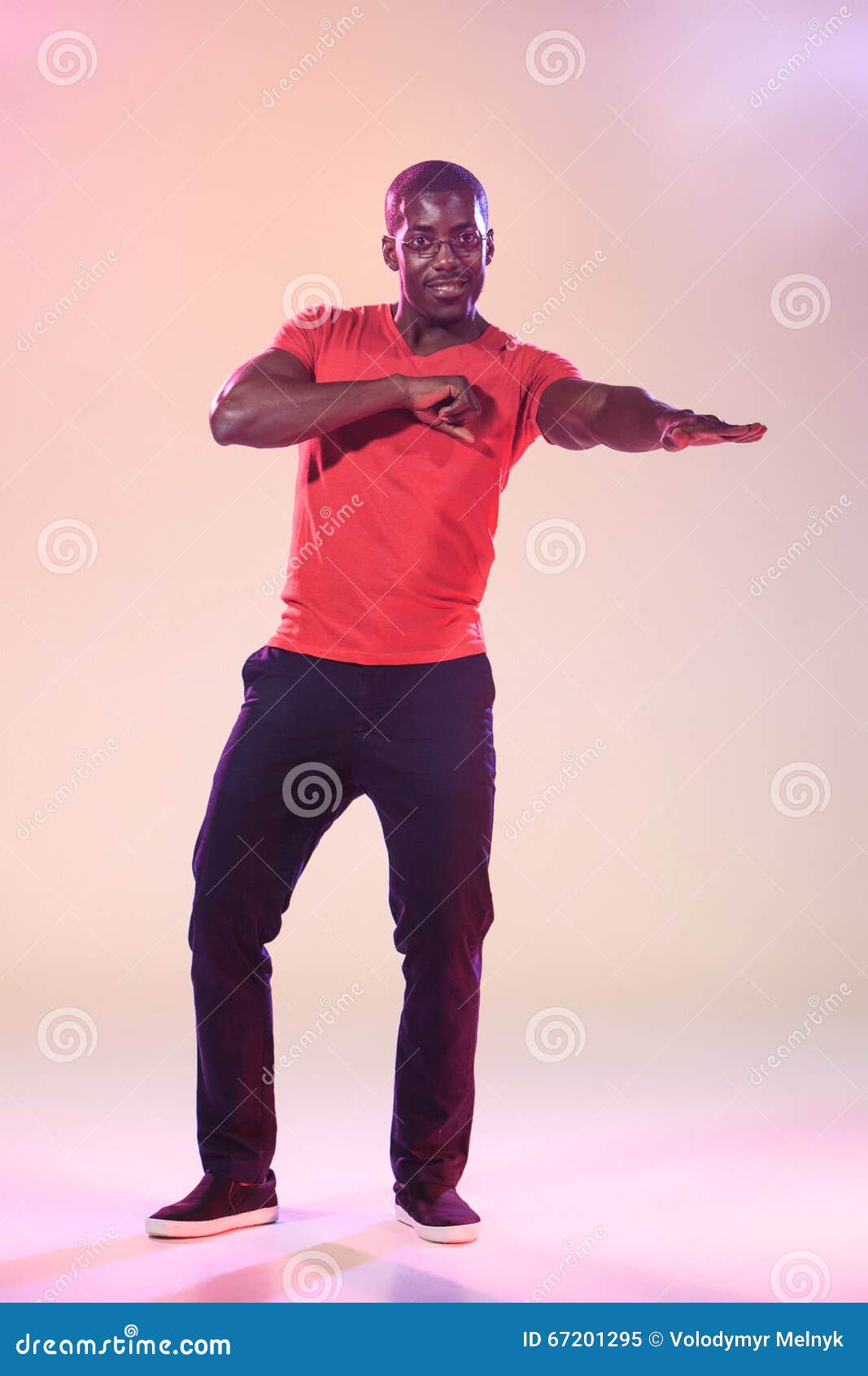 The Young Cool Black Man is Dancing Stock Image - Image of black, face ...