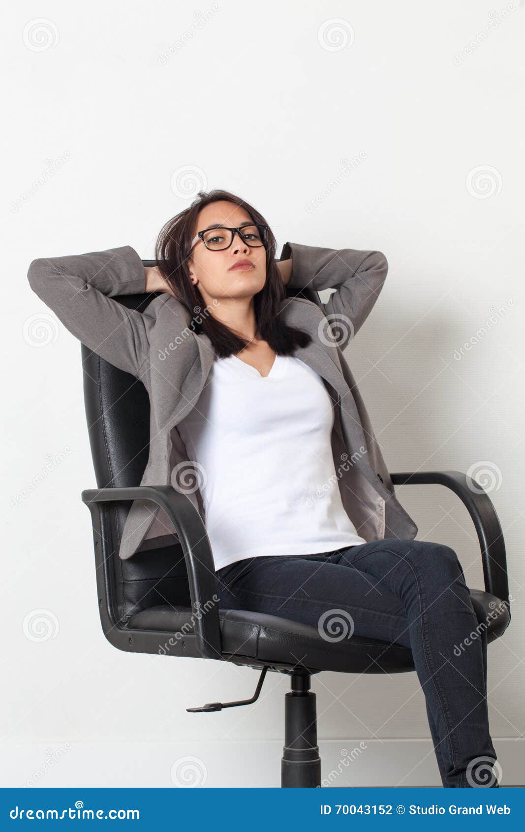 young corporate woman relaxing or expressing laziness
