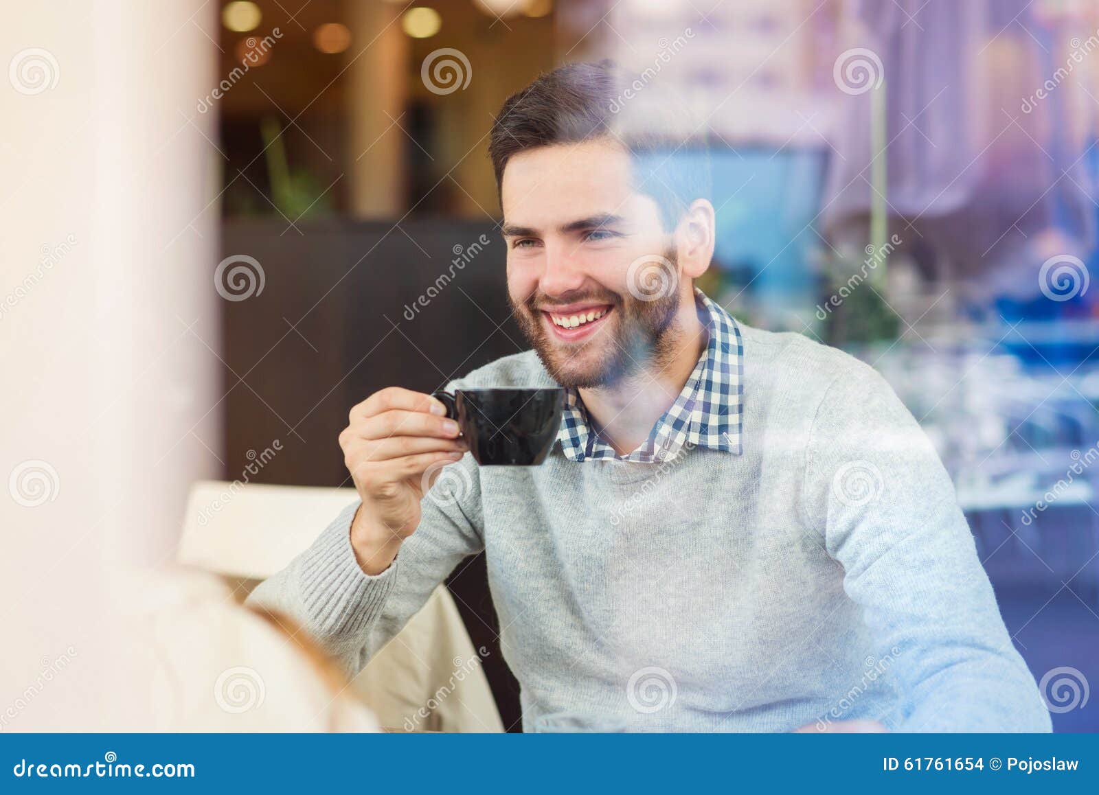 Young couple in cafe stock photo. Image of people, restaurant - 61761654