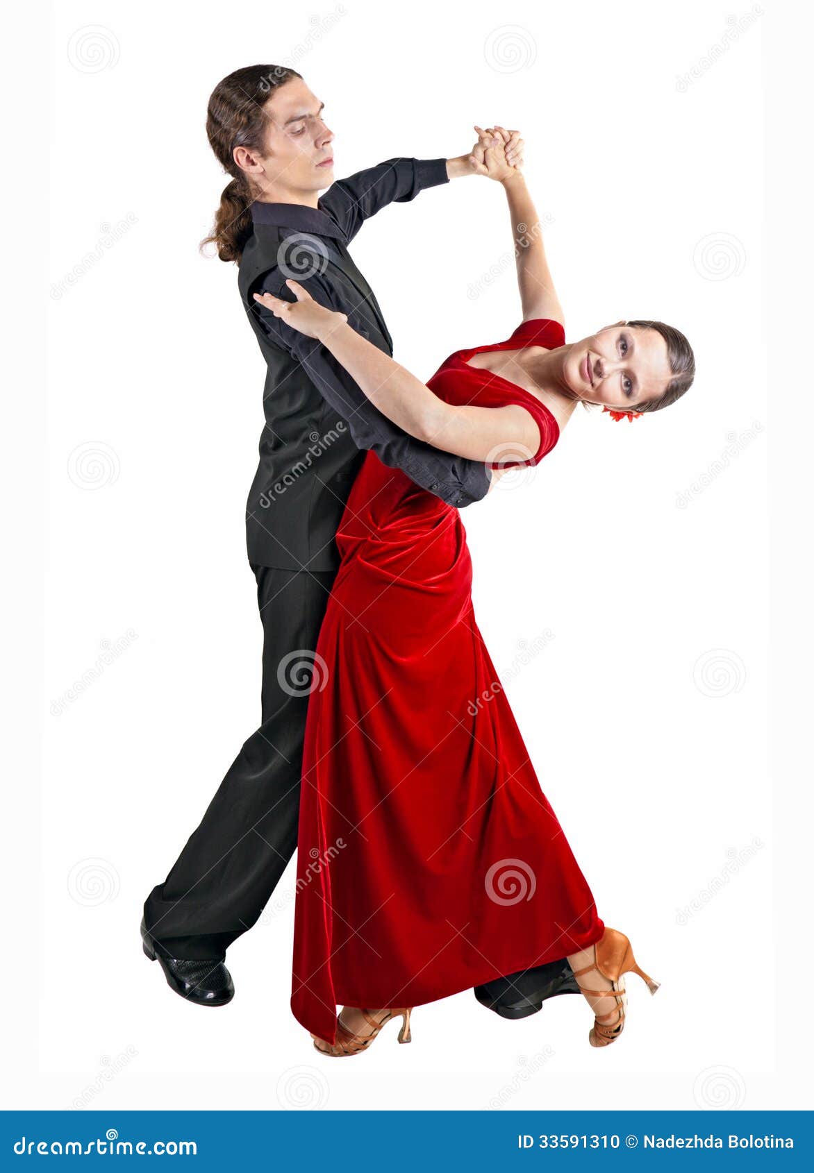 young couple dancint waltz