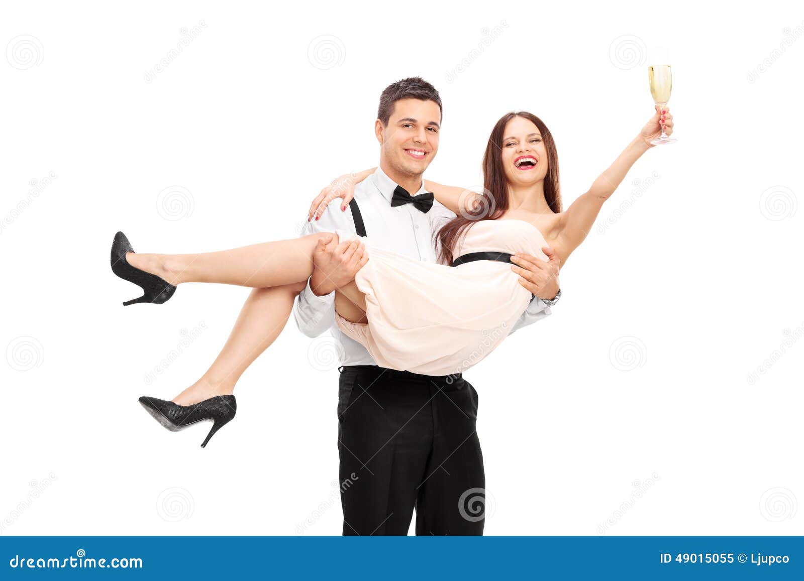 Young Couple Drinking Champagne and Having Fun Stock Image Image of