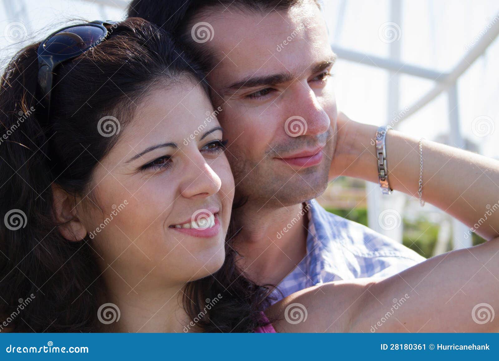 Young Couple Embracing Happily Stock Image Image of white
