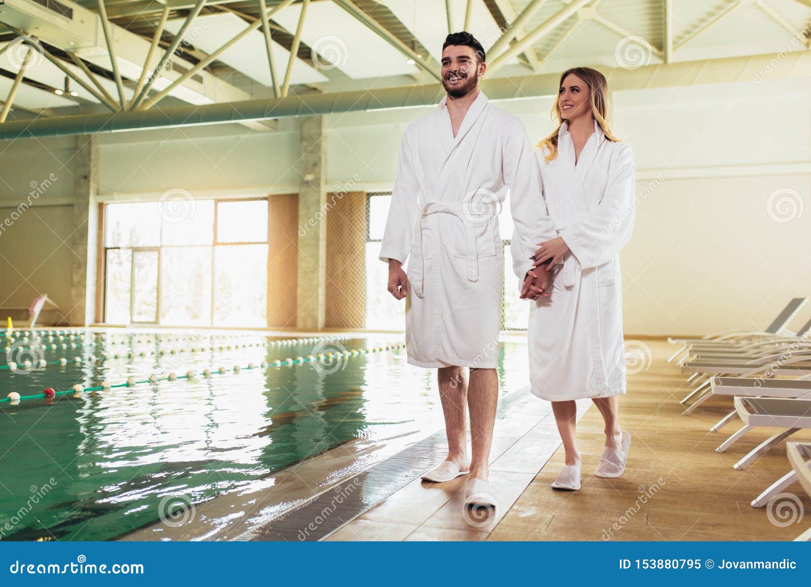 Young Couple Enjoying Treatments And Relaxing At Wellness Spa Cent