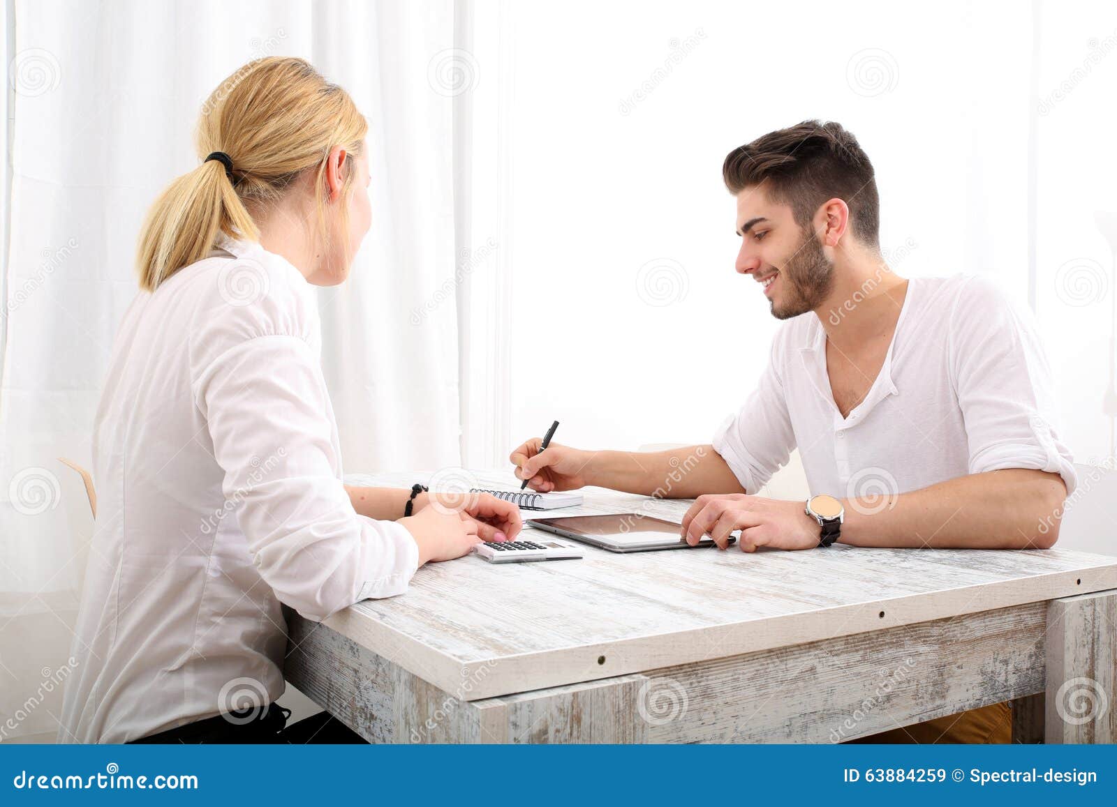 Young Couple and Financial Planning Stock Image - Image of presentation