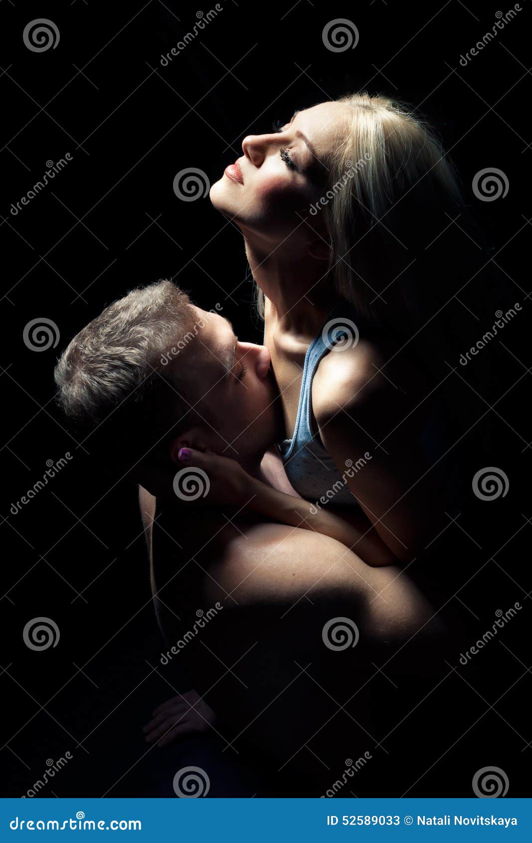 Man Kissing Woman Boobs