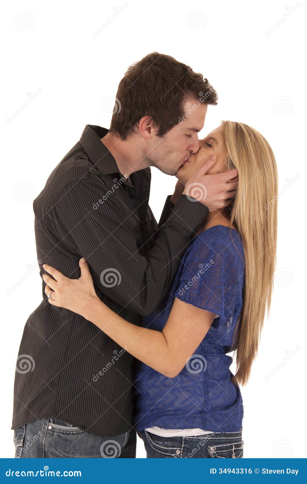 Young Couple Kissing Side View Stock Photo Image of people, beauty
