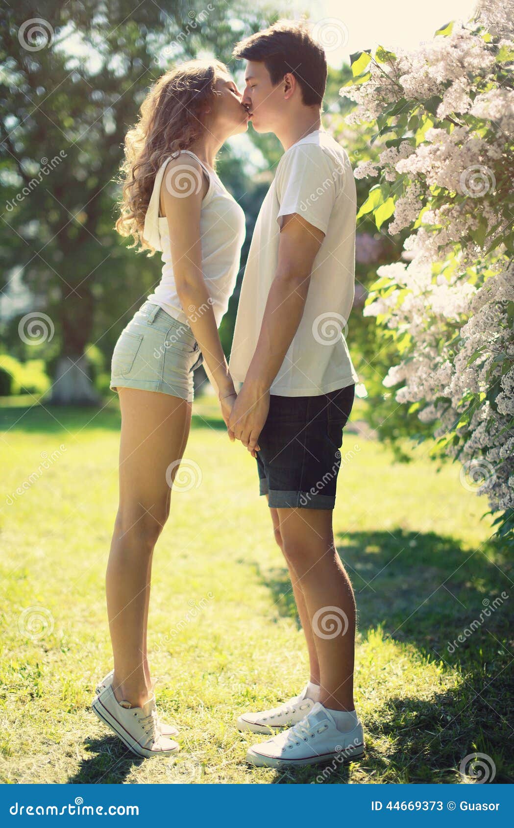 Sensual Kiss Of Young Seductive Naked Couple Covered By Blanket Sunny Summer Day Stock