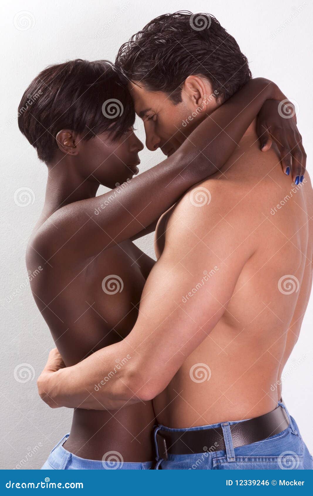 Nude ebony women white men