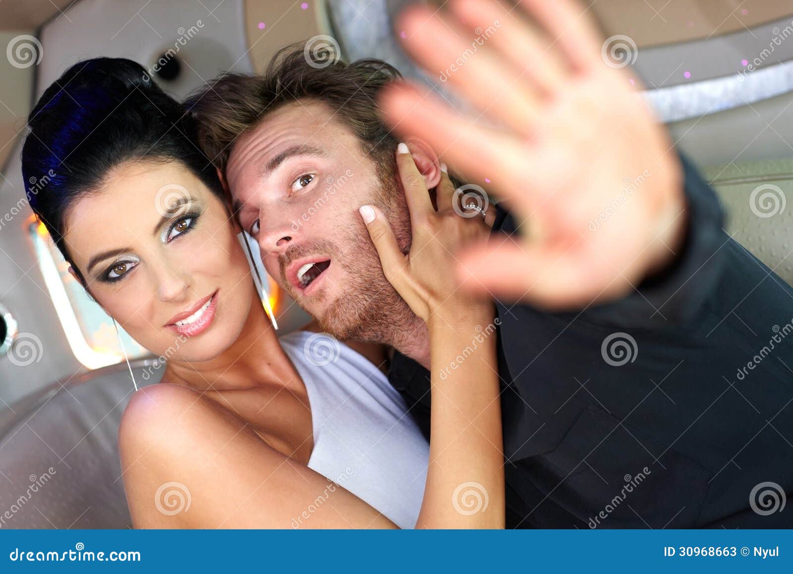 young couple photographed by paparazzo