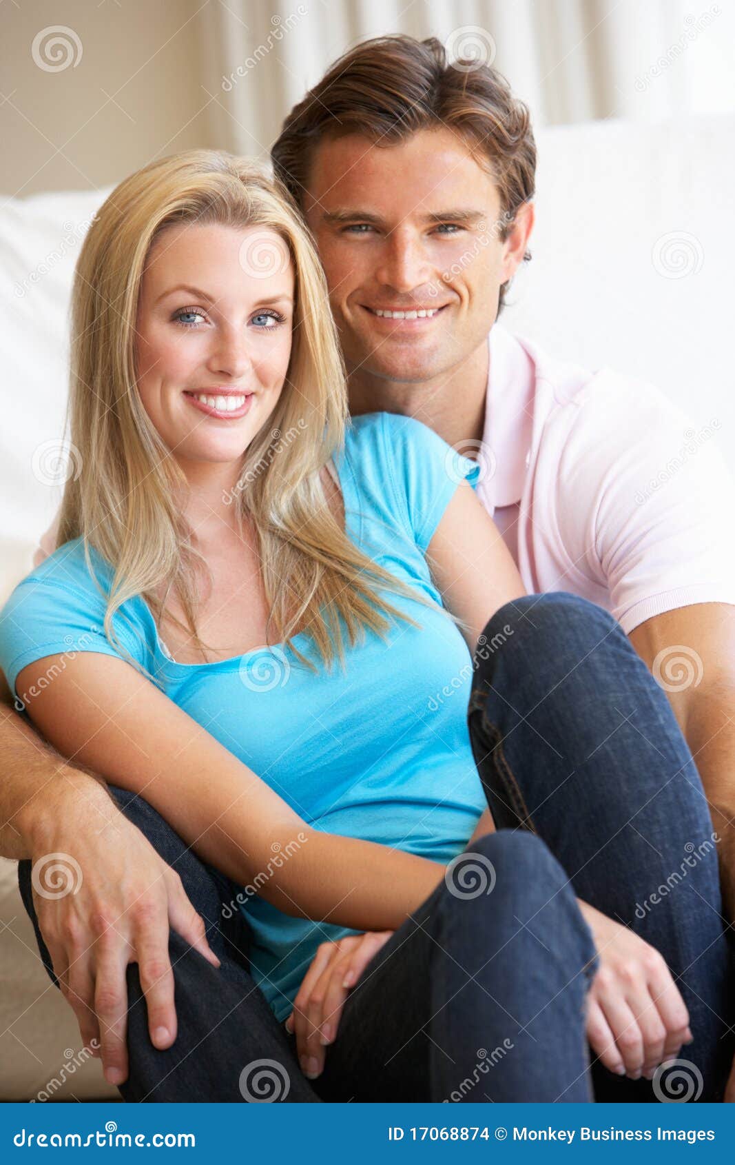 young couple posing indoors
