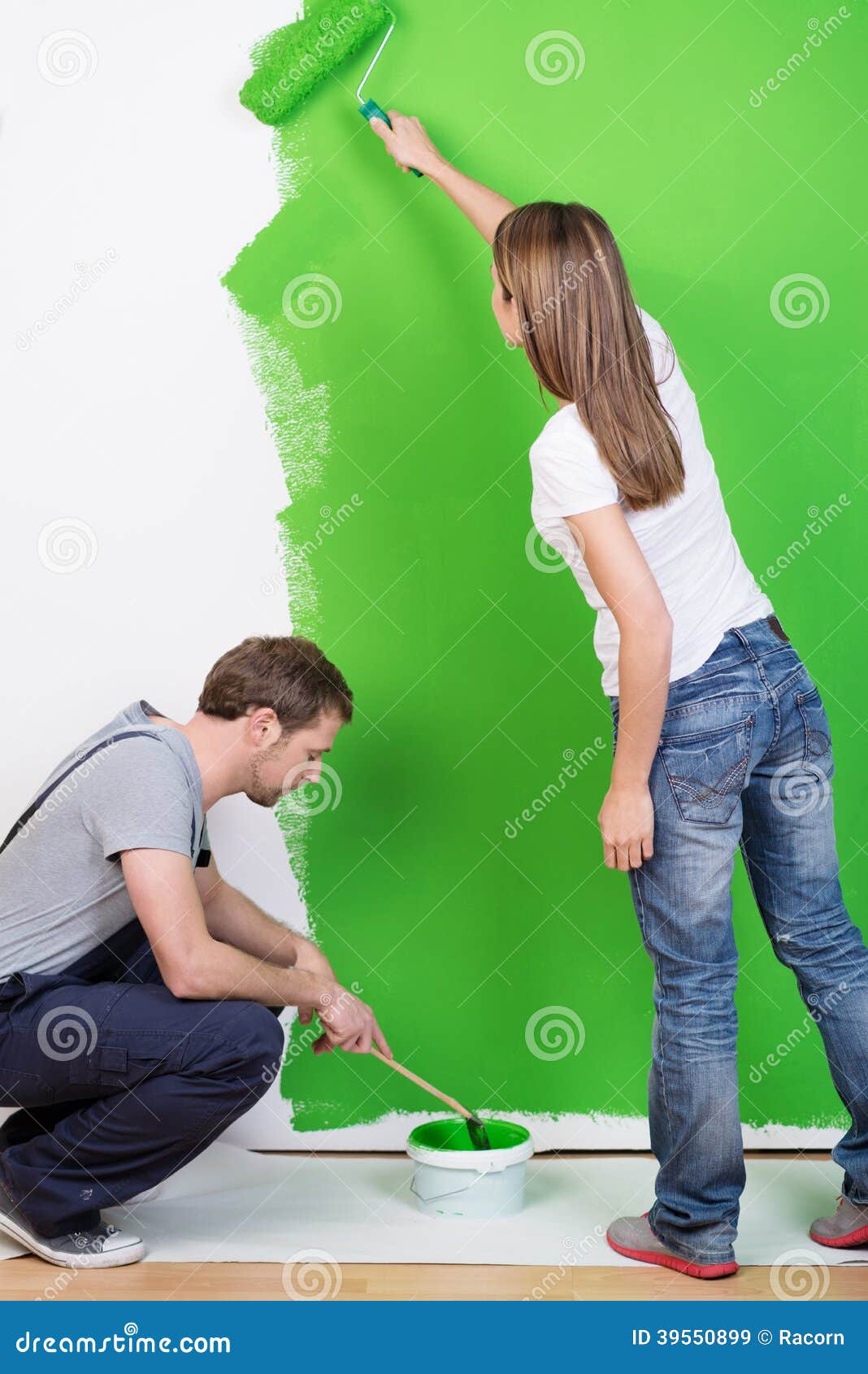 Young Couple Redecorating Their New Home Stock Image - Image of ...