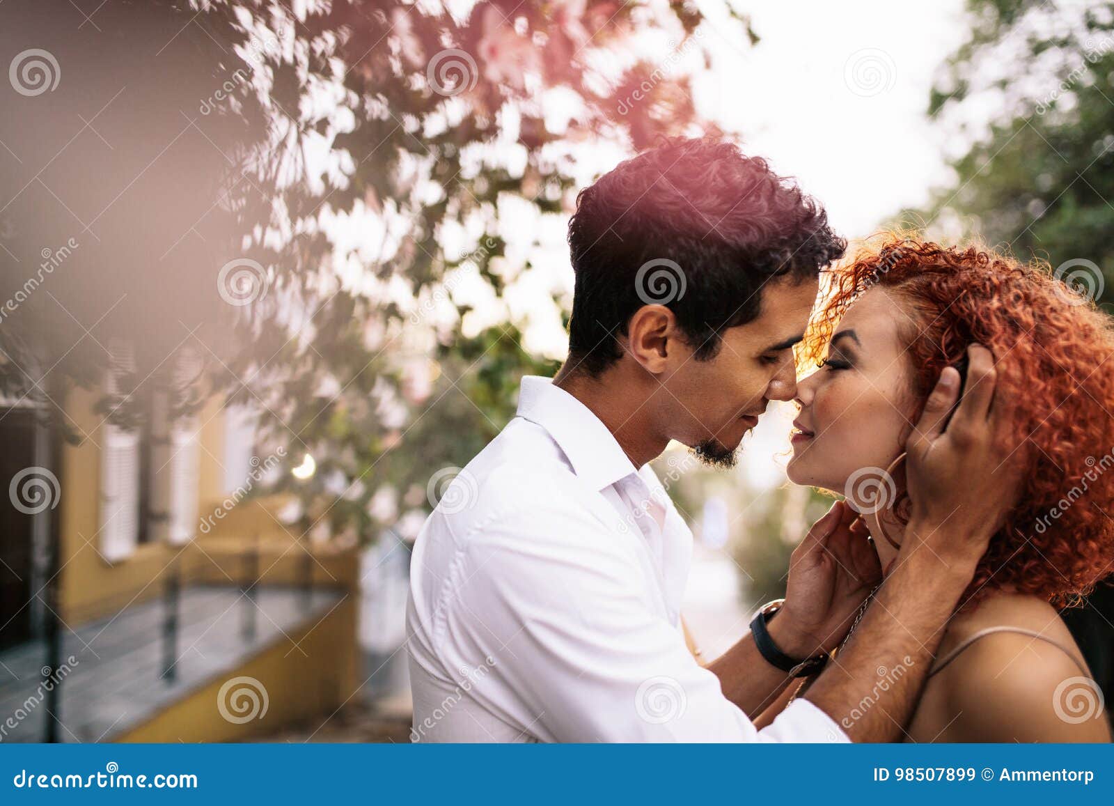 Young Couple in a Romantic Mood Out in the Street. Stock Image ...