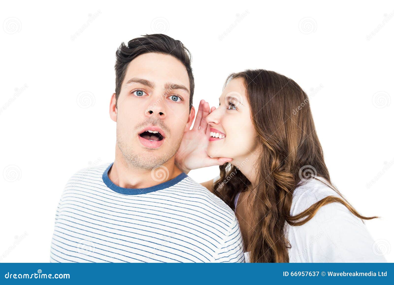 Young Couple Sharing A Secret Stock Image Image Of Whispering