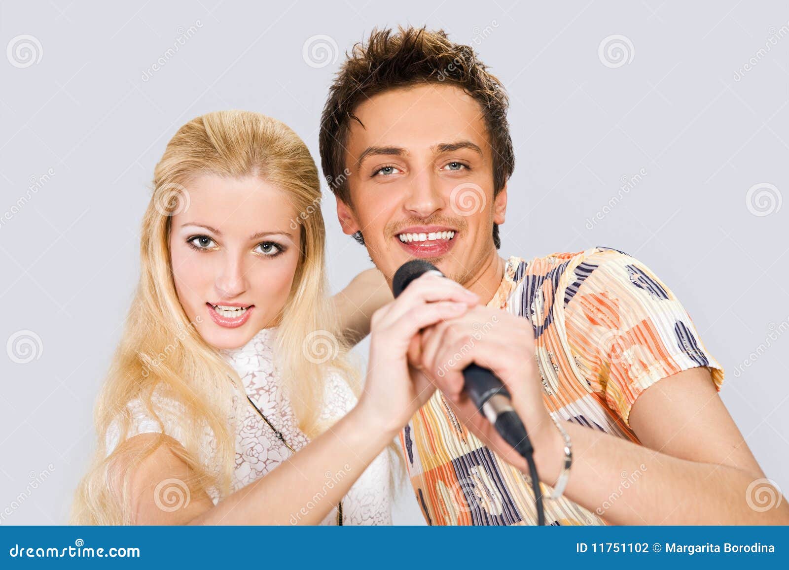 Young couple singing stock photo. Image of hands, scream - 11751102
