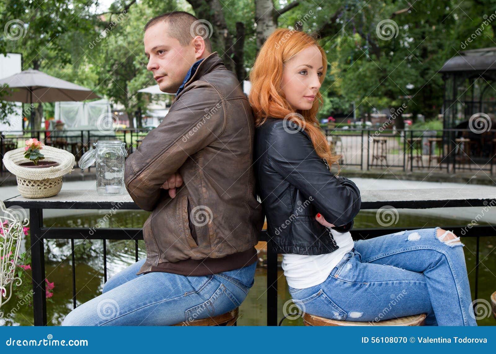 Young Couple Turning Away from Each Other Stock Photo - Image of ...
