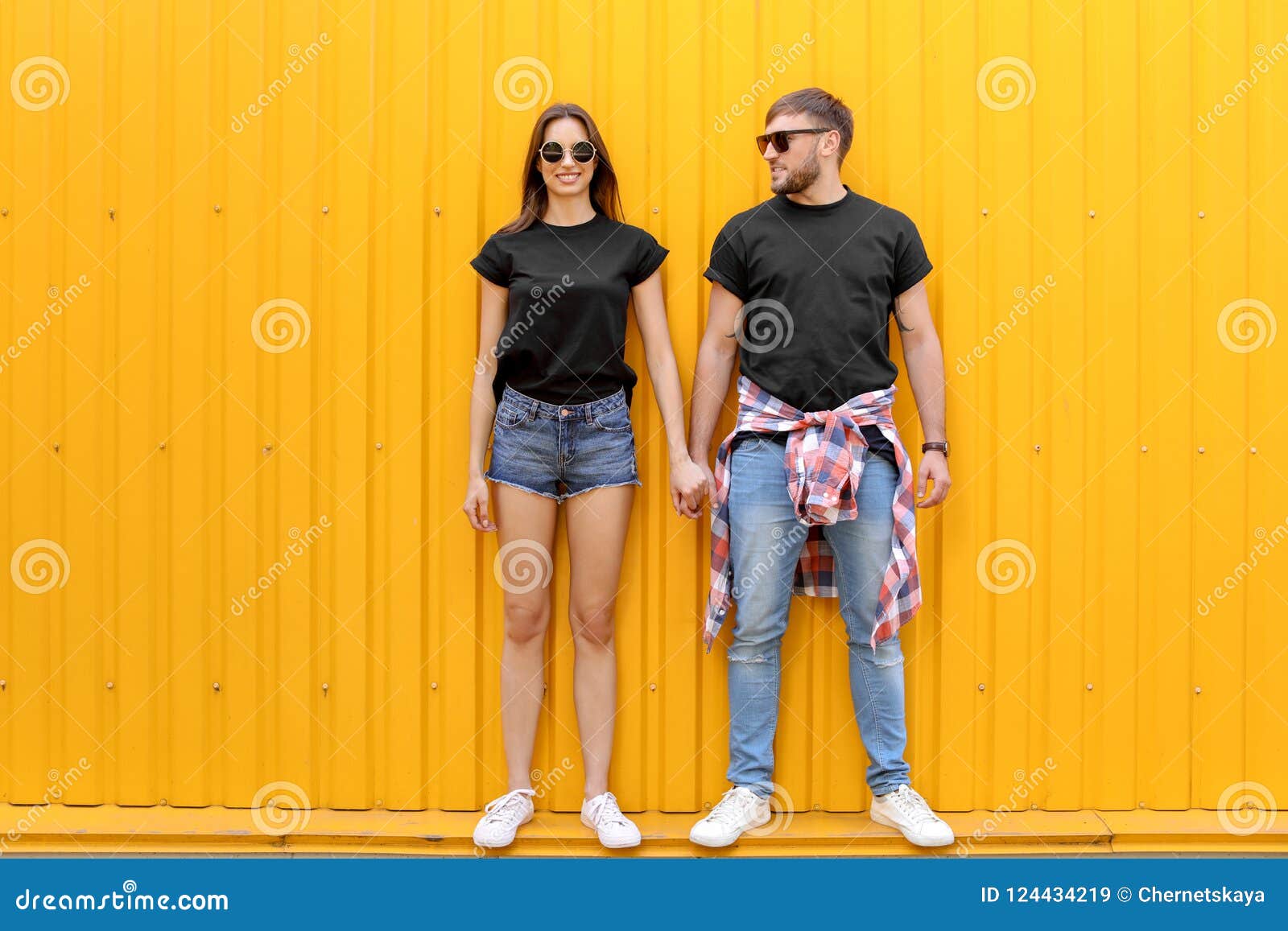 black t shirt couple