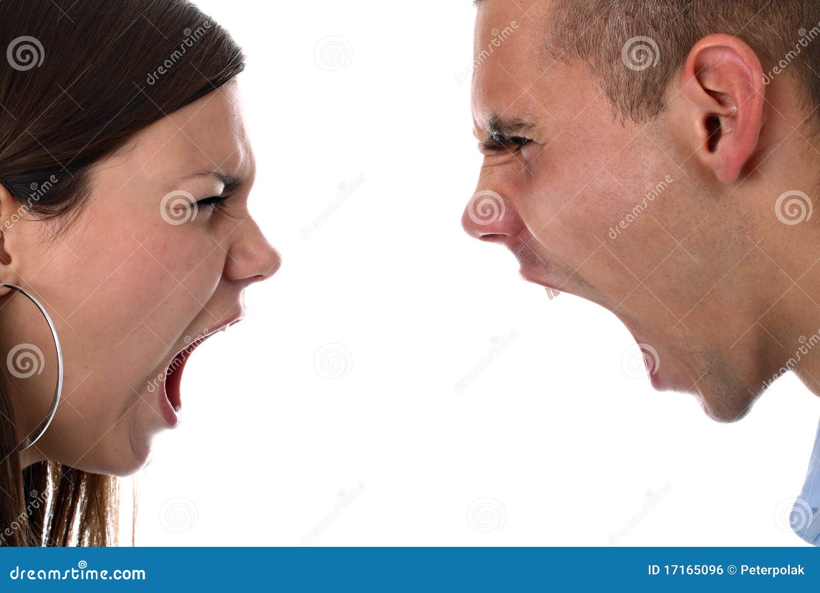 young couple yelling at each other 