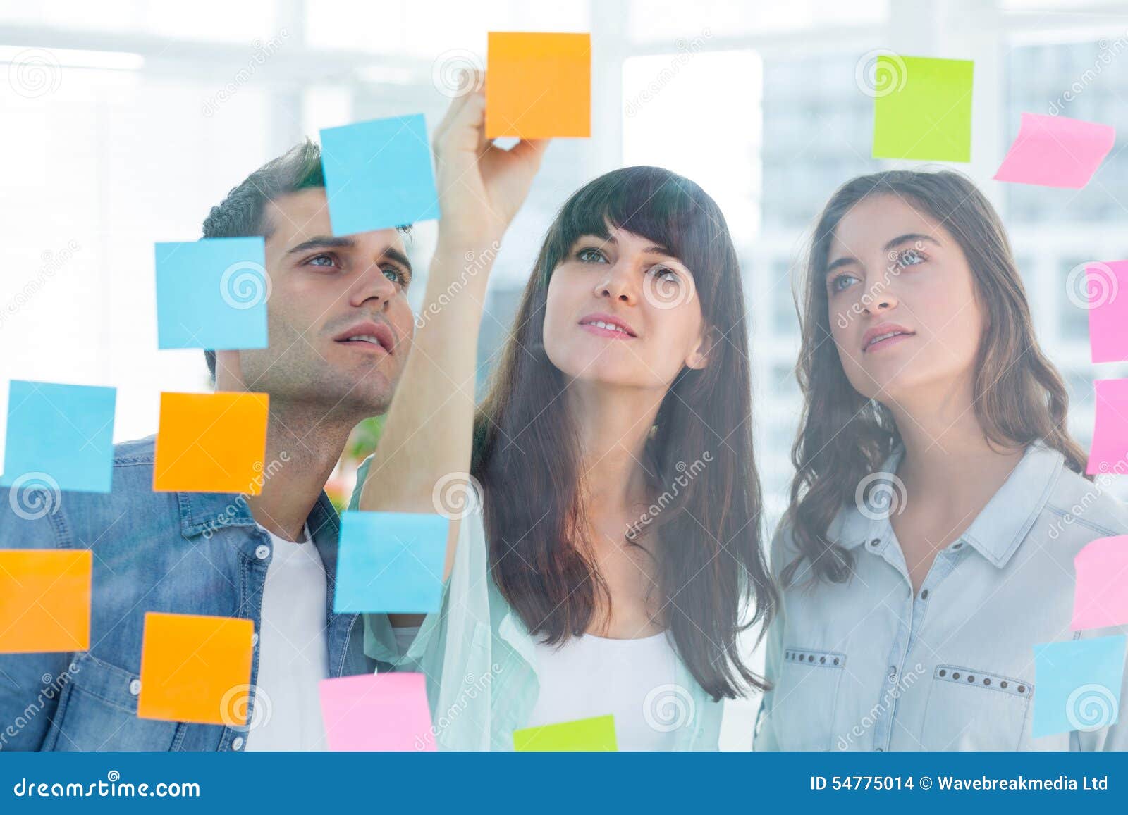 Young Creative Business People Writing Photo Editor Stock Photo Image