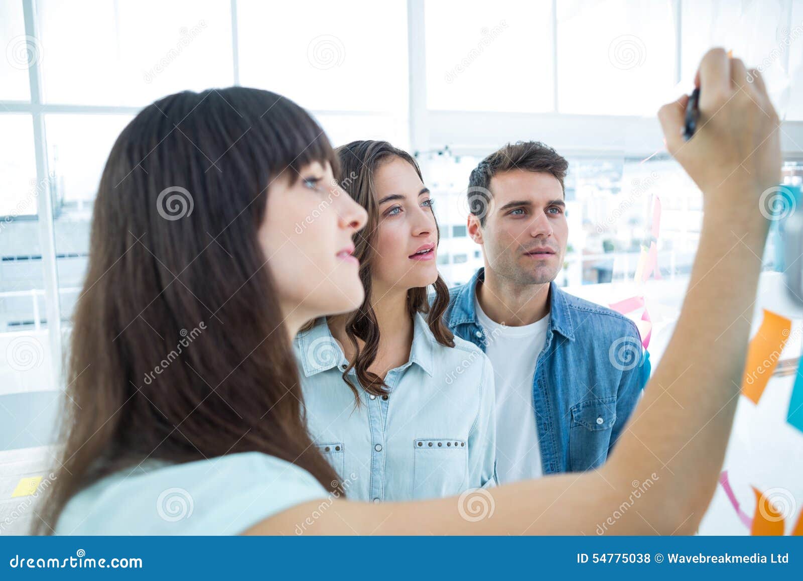 Young Creative Business People Writing Photo Editor Stock Photo Image