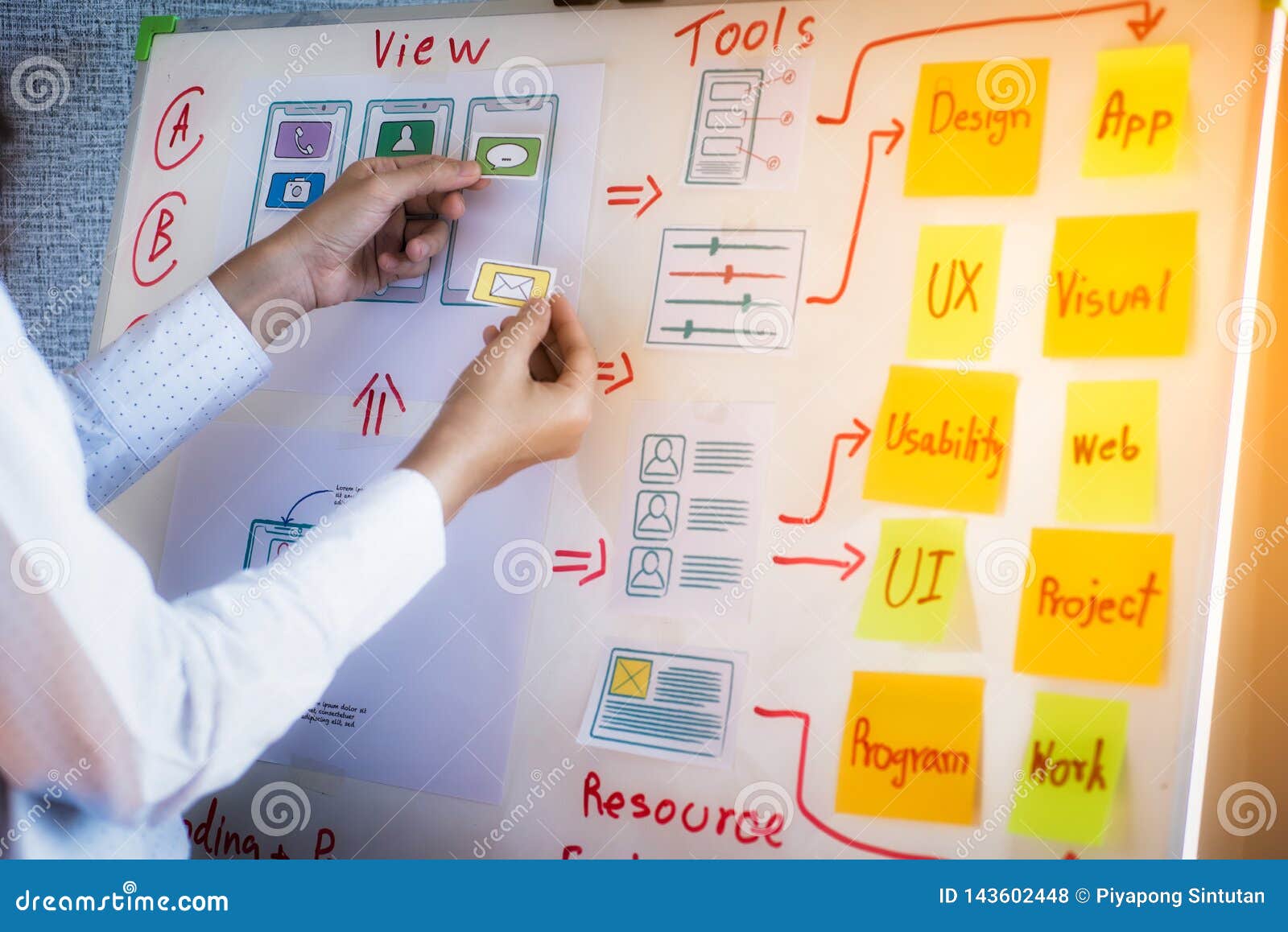 Young Creative Graphic Planning With Sketch Drawing For