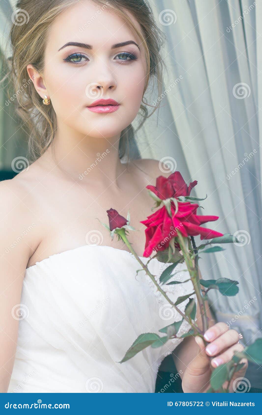 Young Cute Blonde Beautiful Bride Stock ...