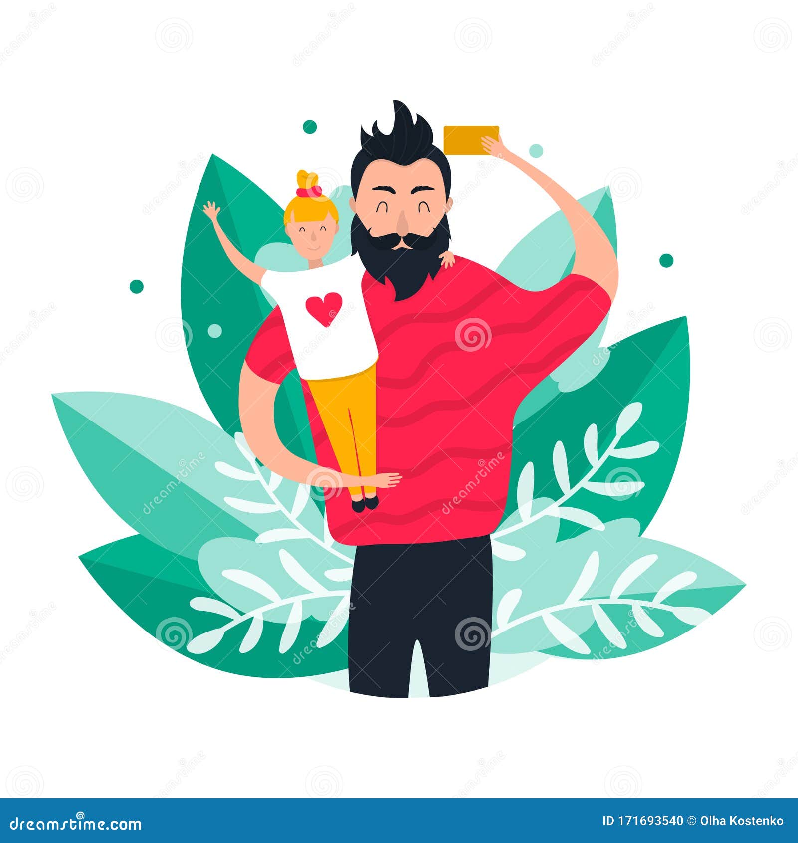 Download Young Cute Daddy Holding A Child Stock Vector ...