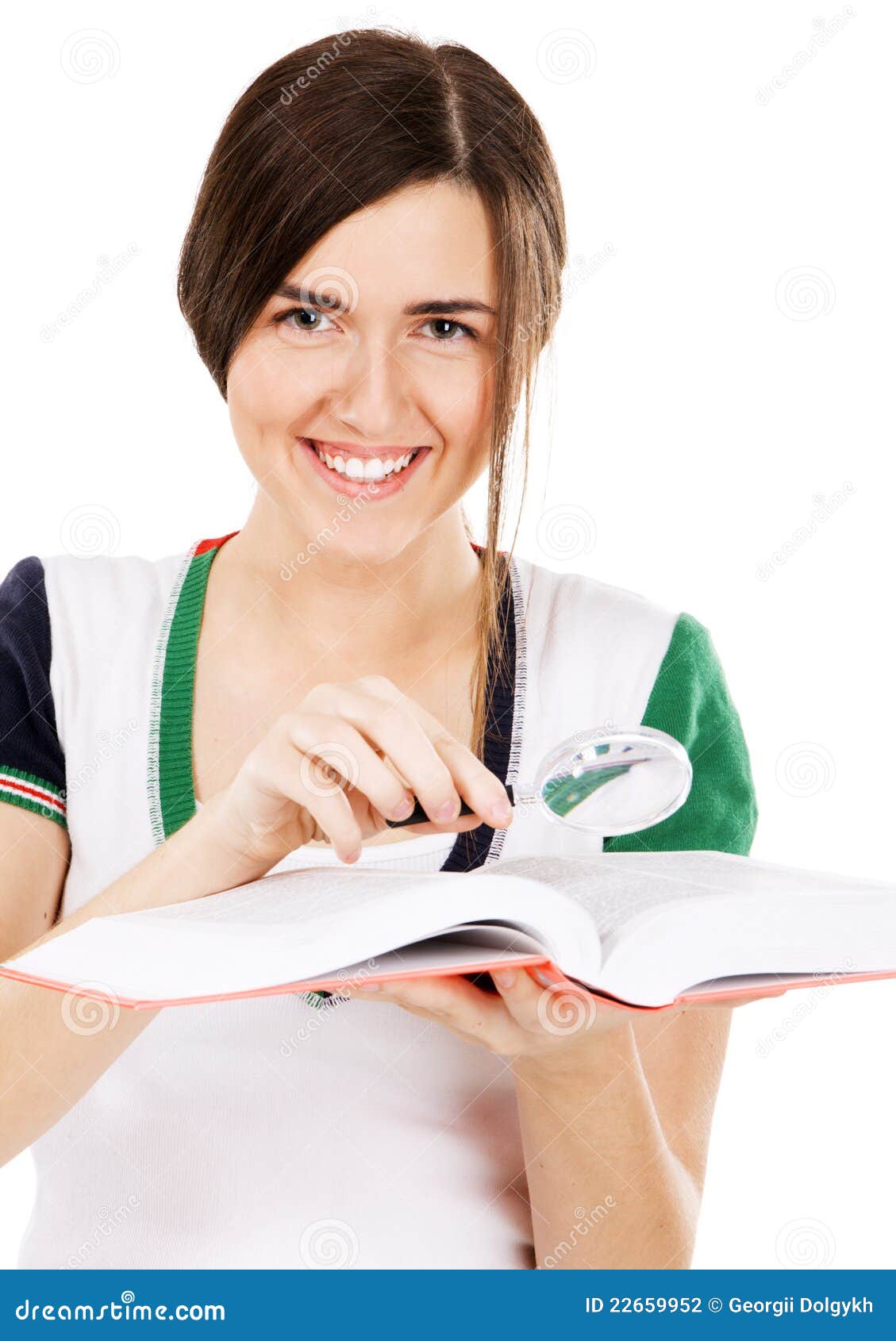 Young Cute Girl with a Dictionary Stock Photo Image of cute, young