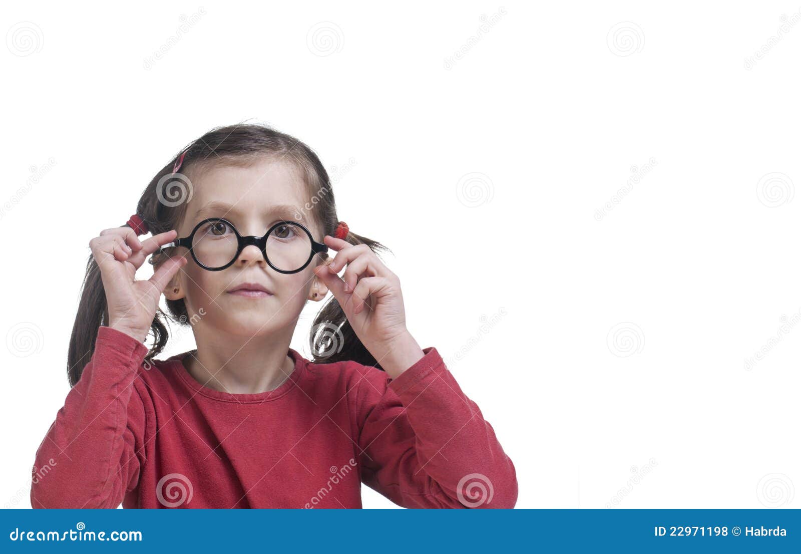 Young Cute Girl with Glasses Stock Photo - Image of background, face ...