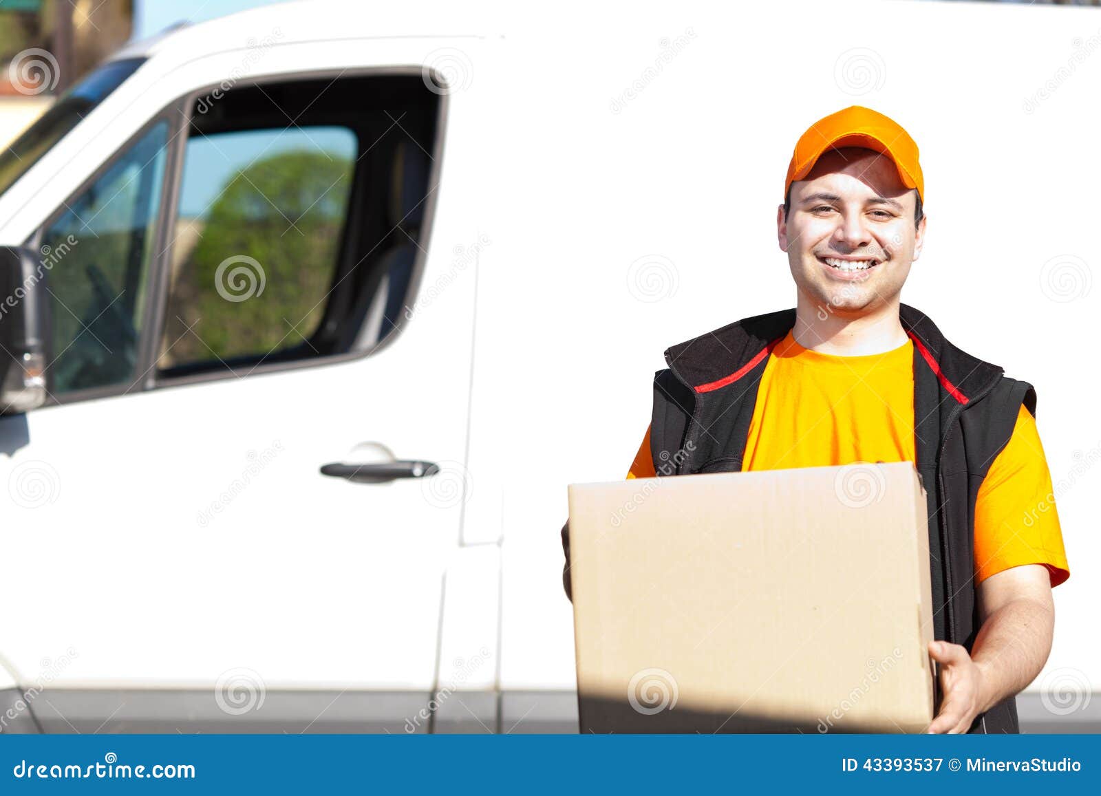 Young Delivery Man Portrait at Work Stock Image Image of carrying, mail 43393537