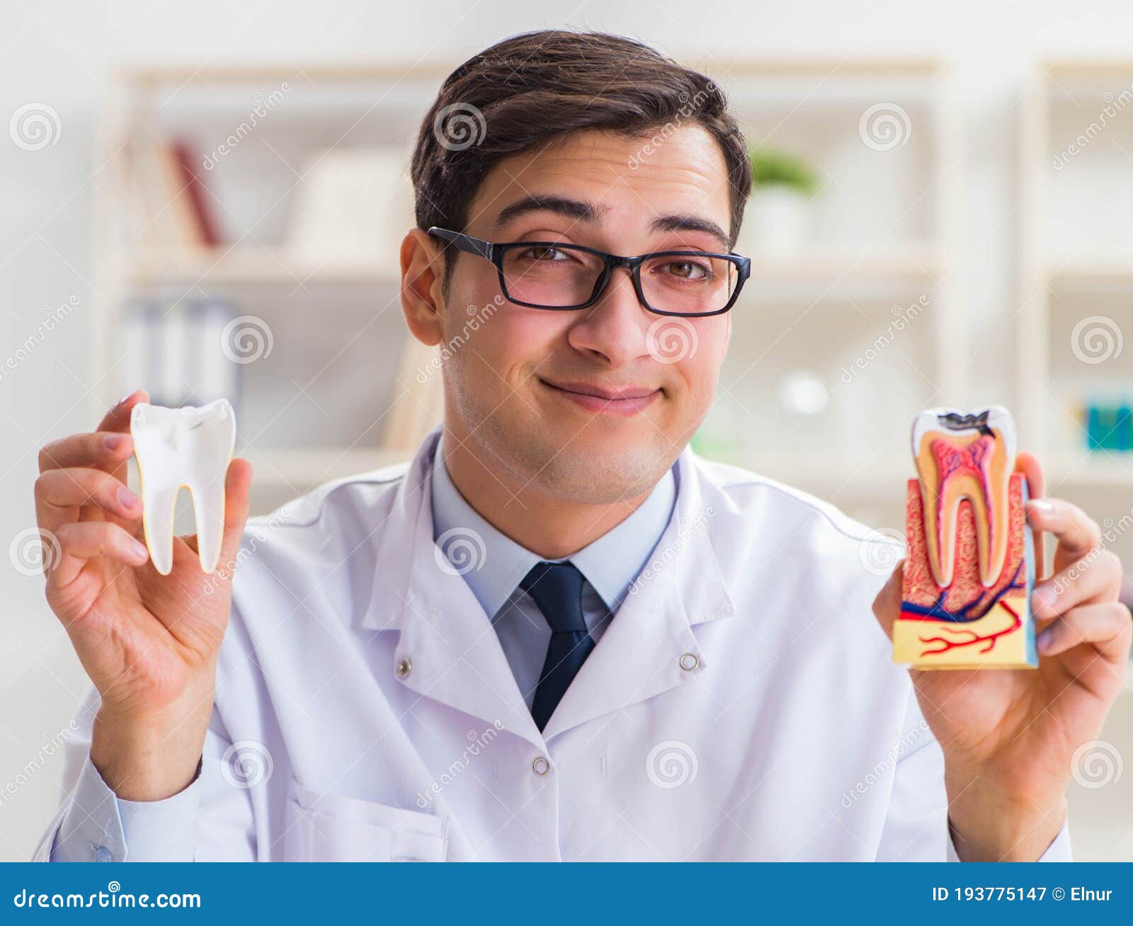Young Dentist Working in the Dentistry Hospital Stock Image Image of