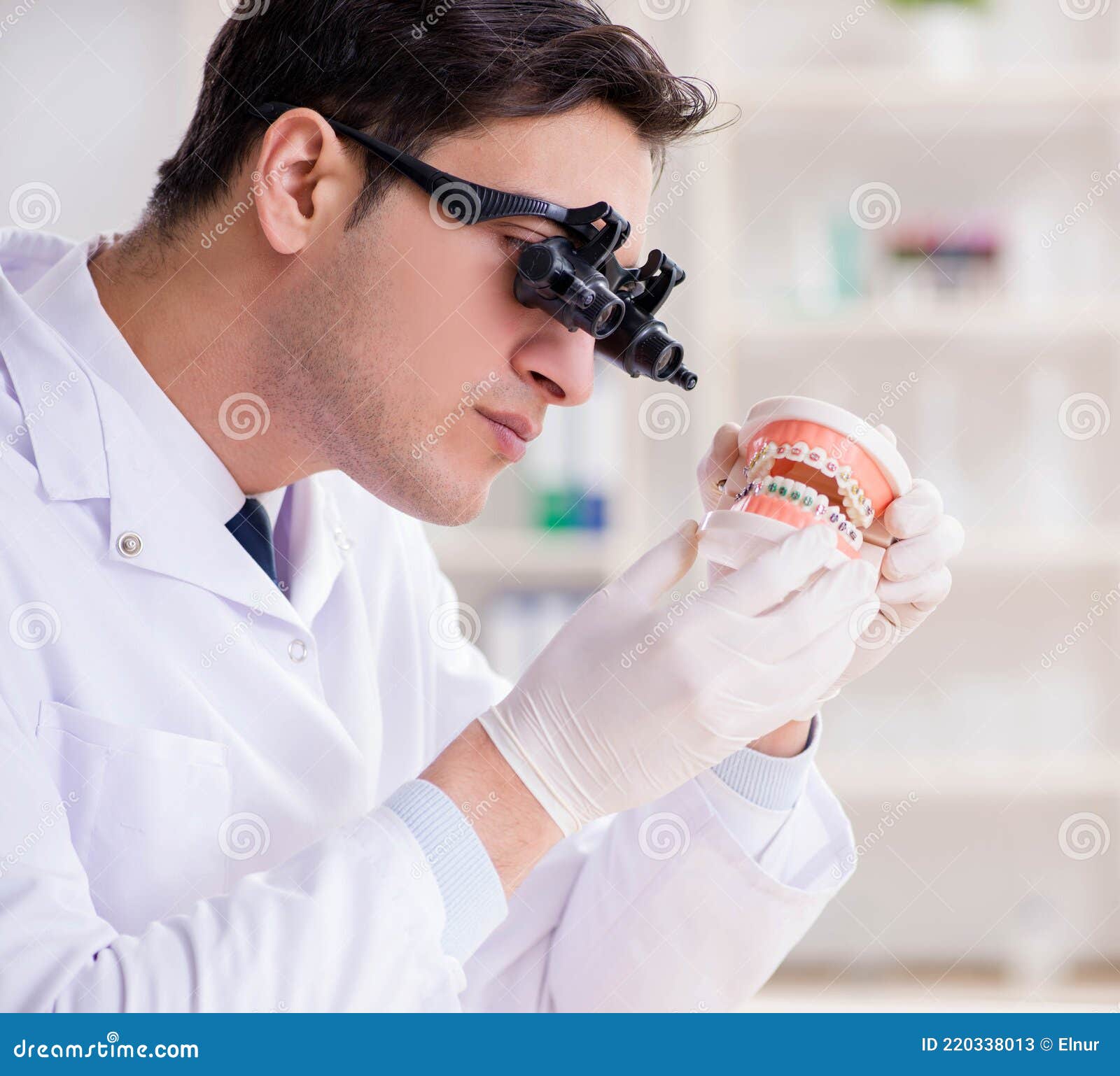 Young Dentist Working in the Dentistry Hospital Stock Image Image of