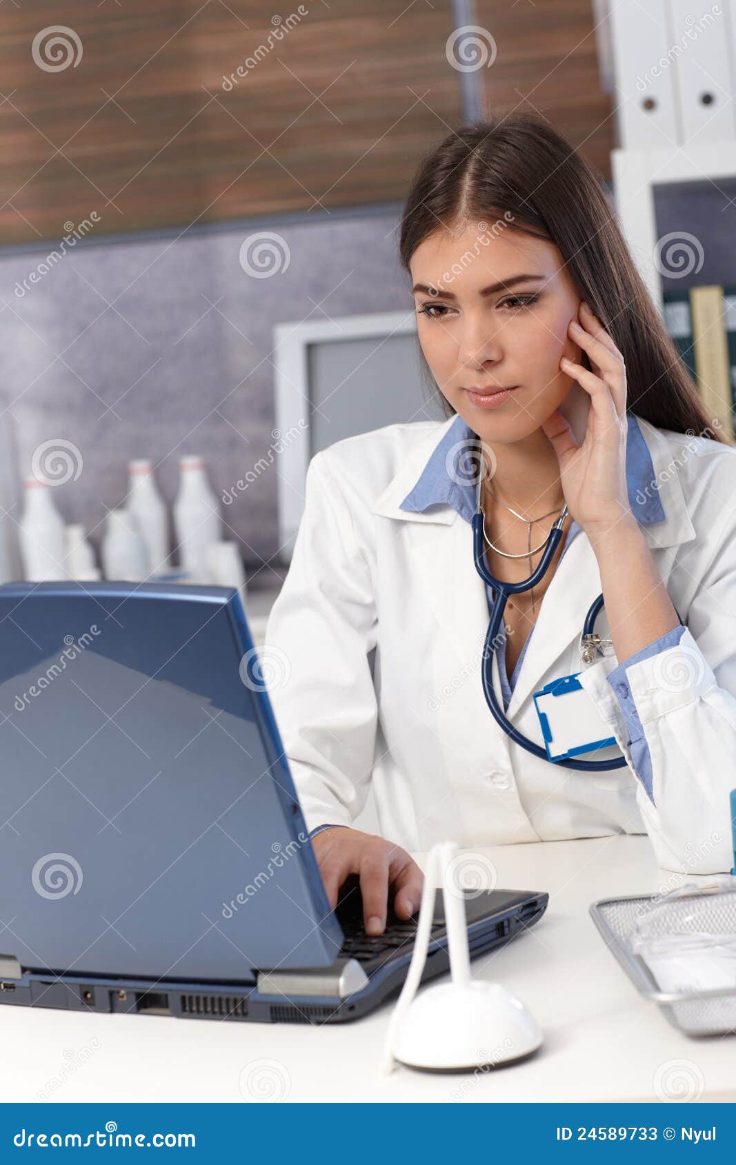 Young doctor at office stock image. Image of lifestyle 24589733
