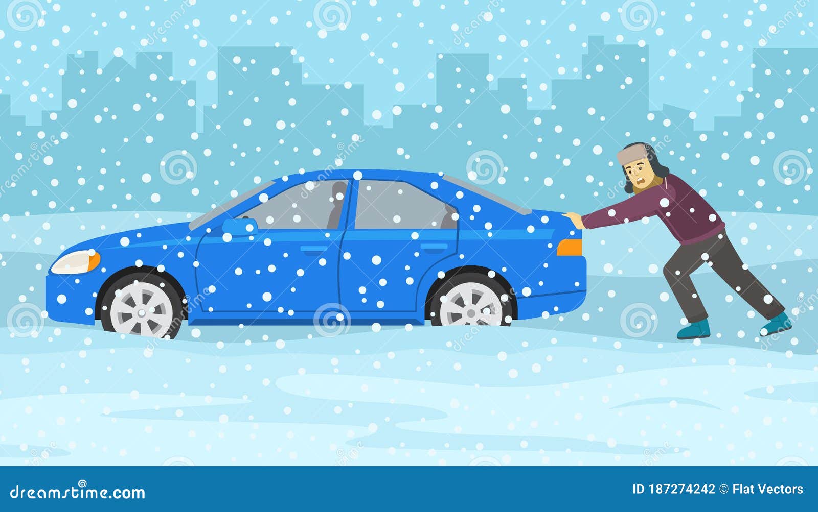 winter driving clipart