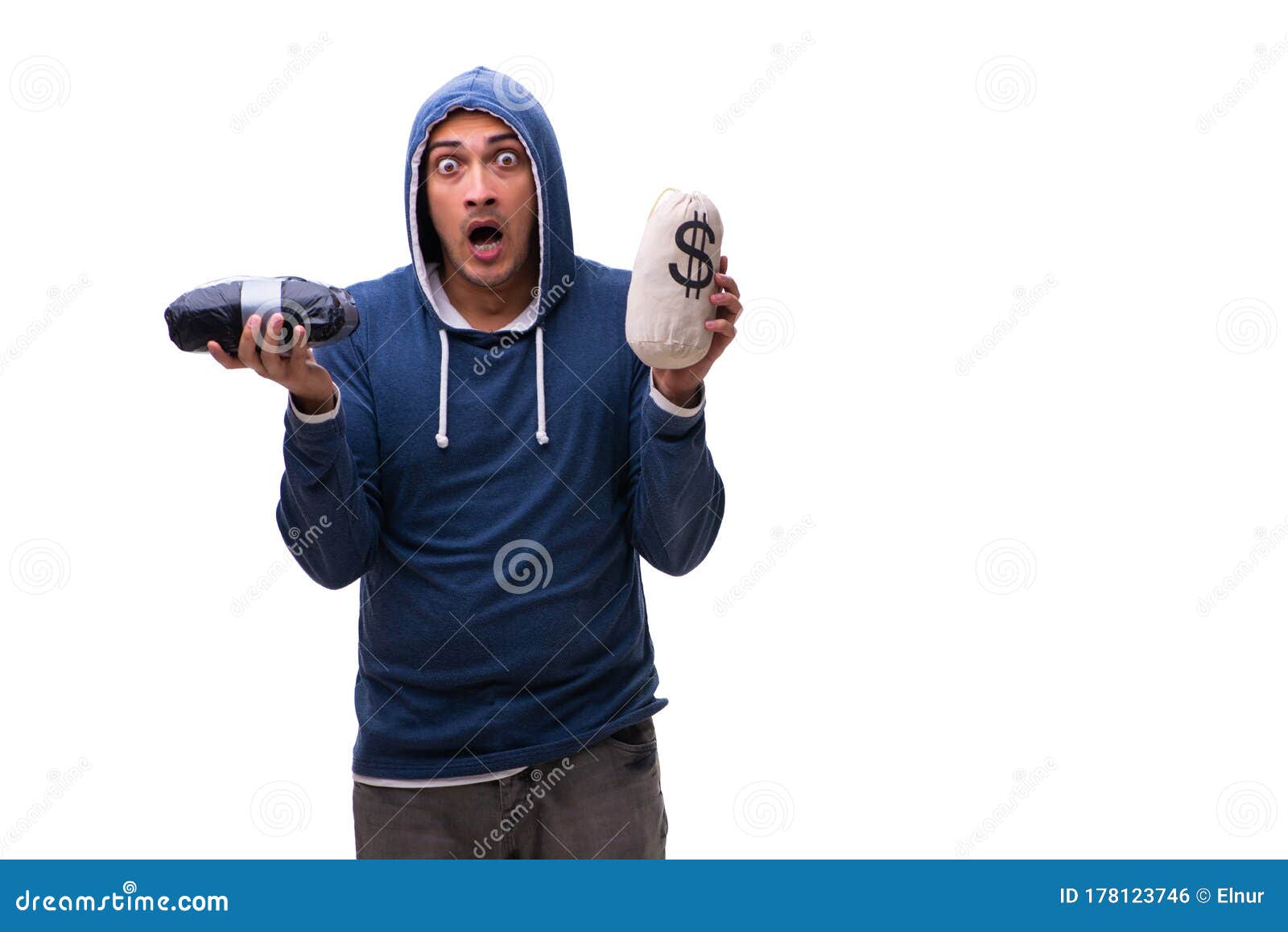 Young Drug Courier Isolated on White Stock Photo - Image of marijuana ...