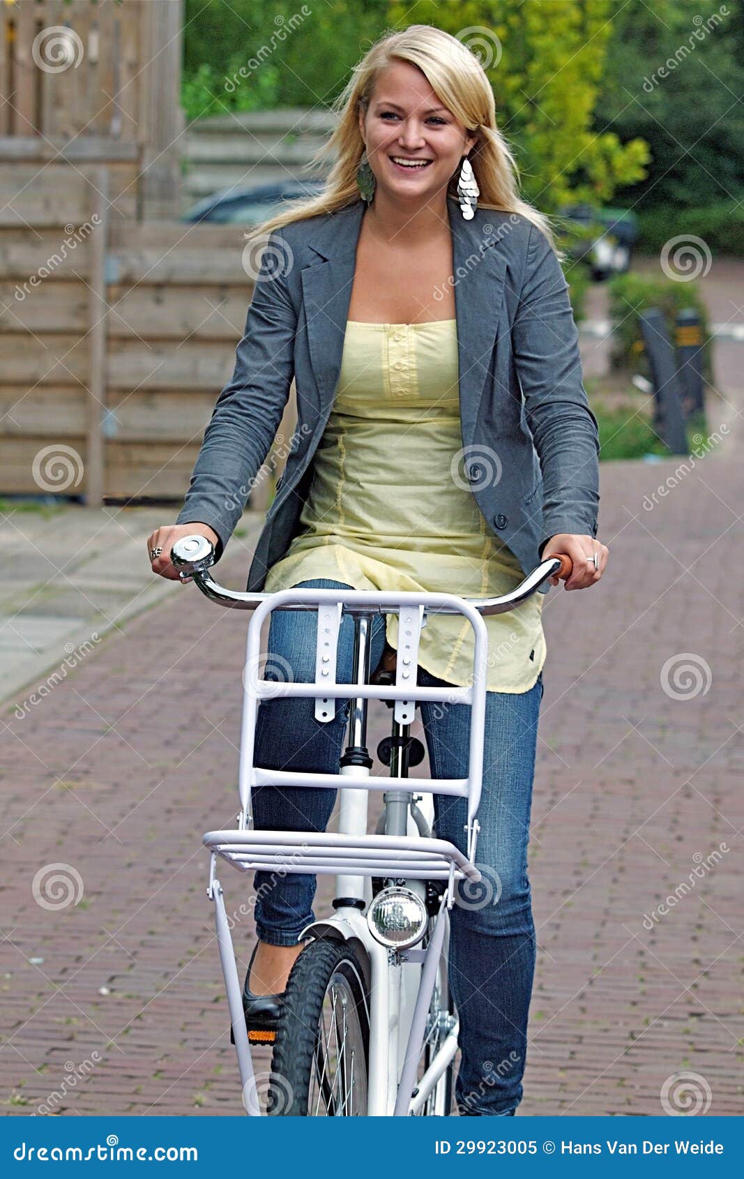 young woman on bike