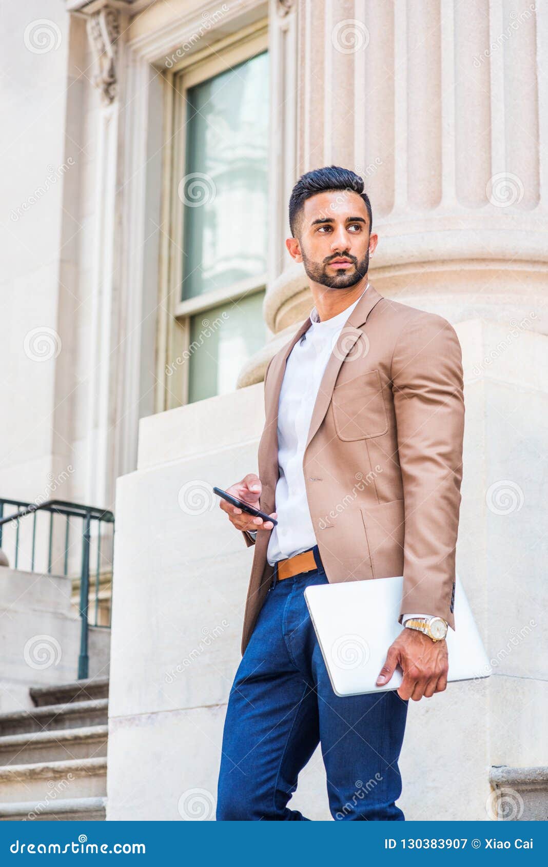 Young East Indian American Man with Beard Working in New York Stock ...