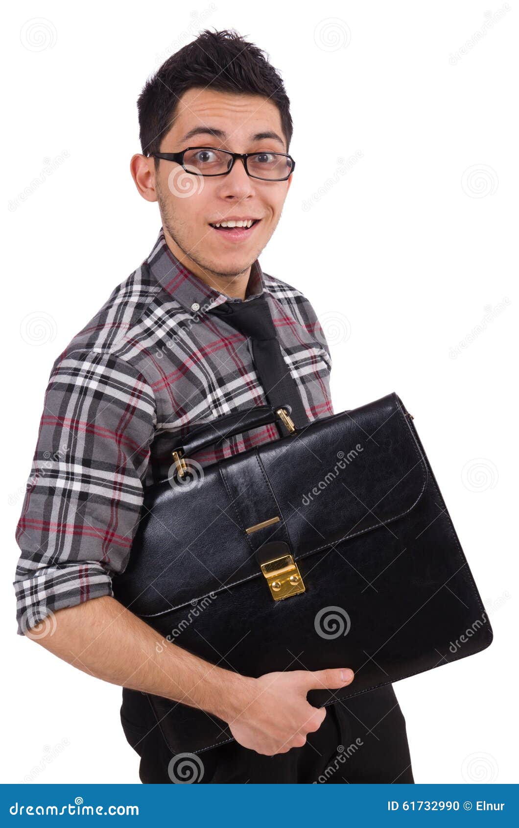 The Young Employee with Briefcase Isolated on Stock Photo Image of career, company 61732990